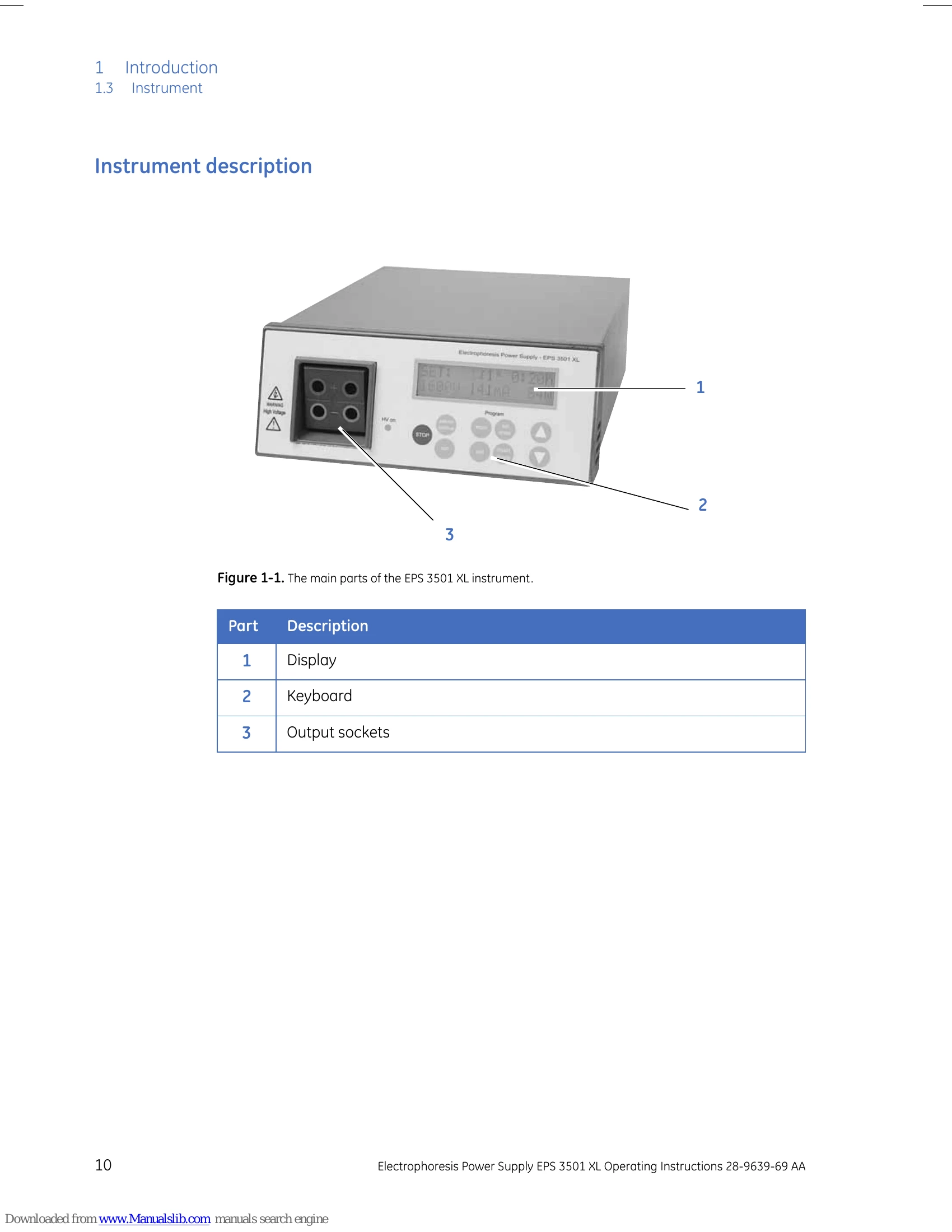 Manual for EPS 3501 XL
