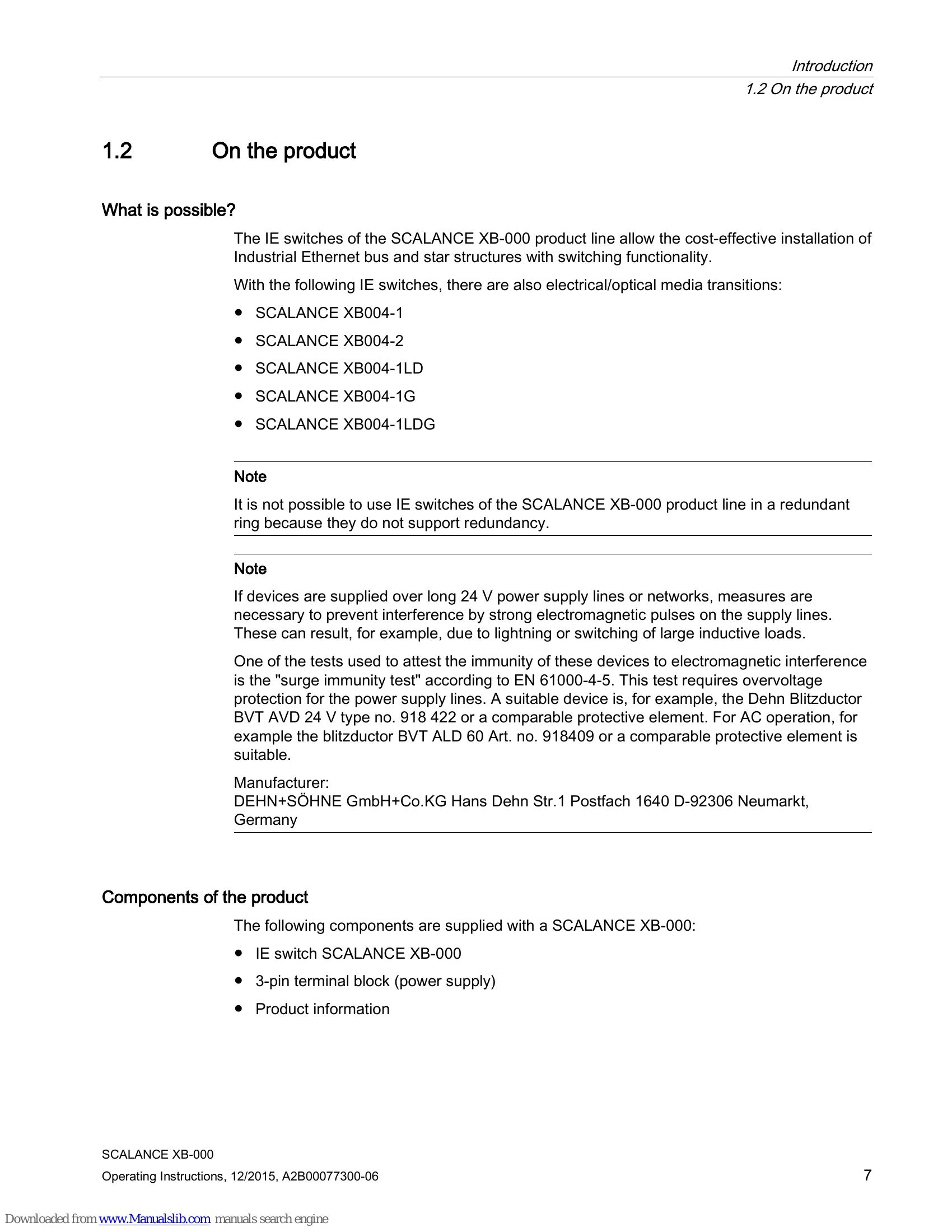 Manual for SCALANCE XB-000