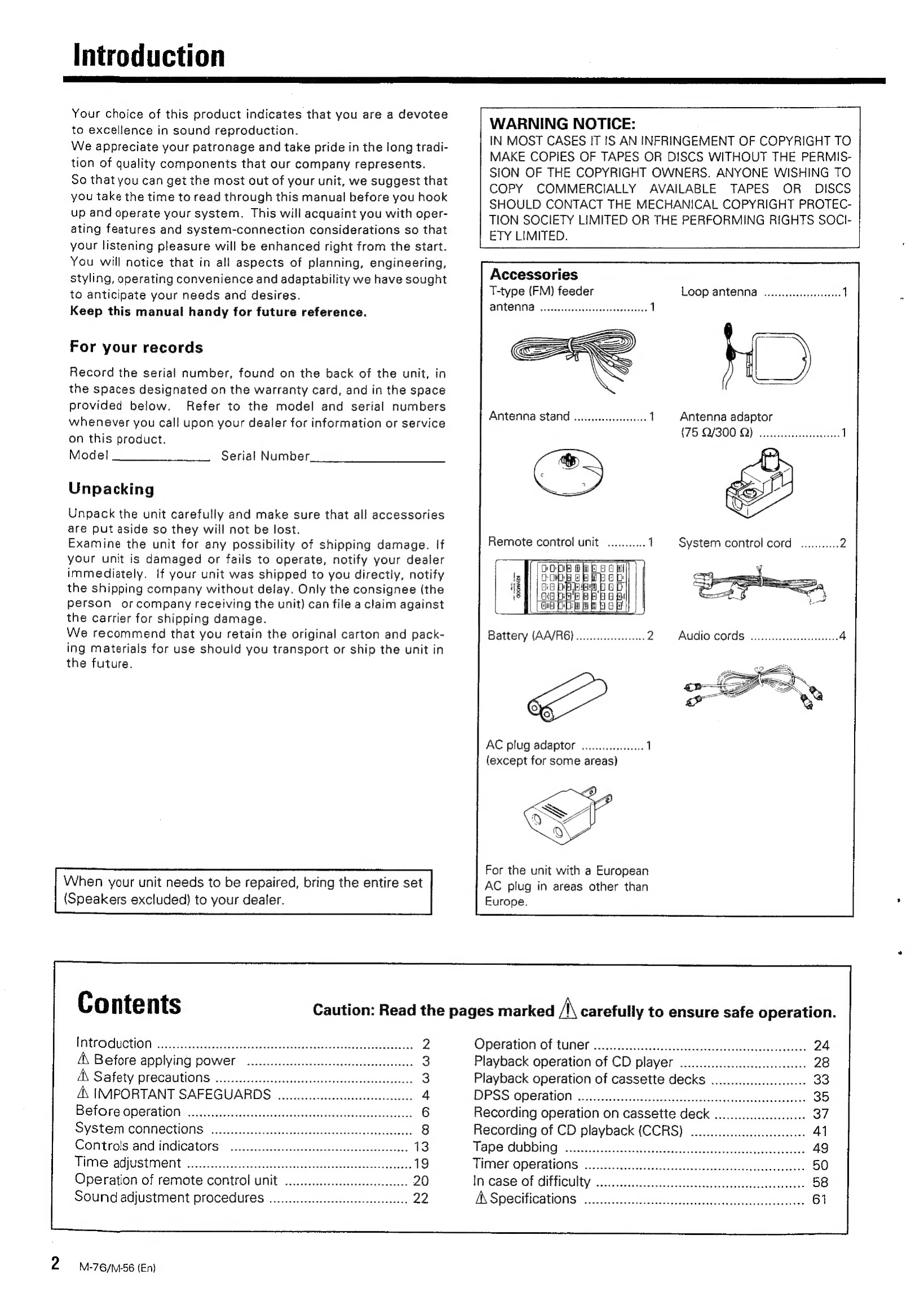 Manual for M-76 / M-56