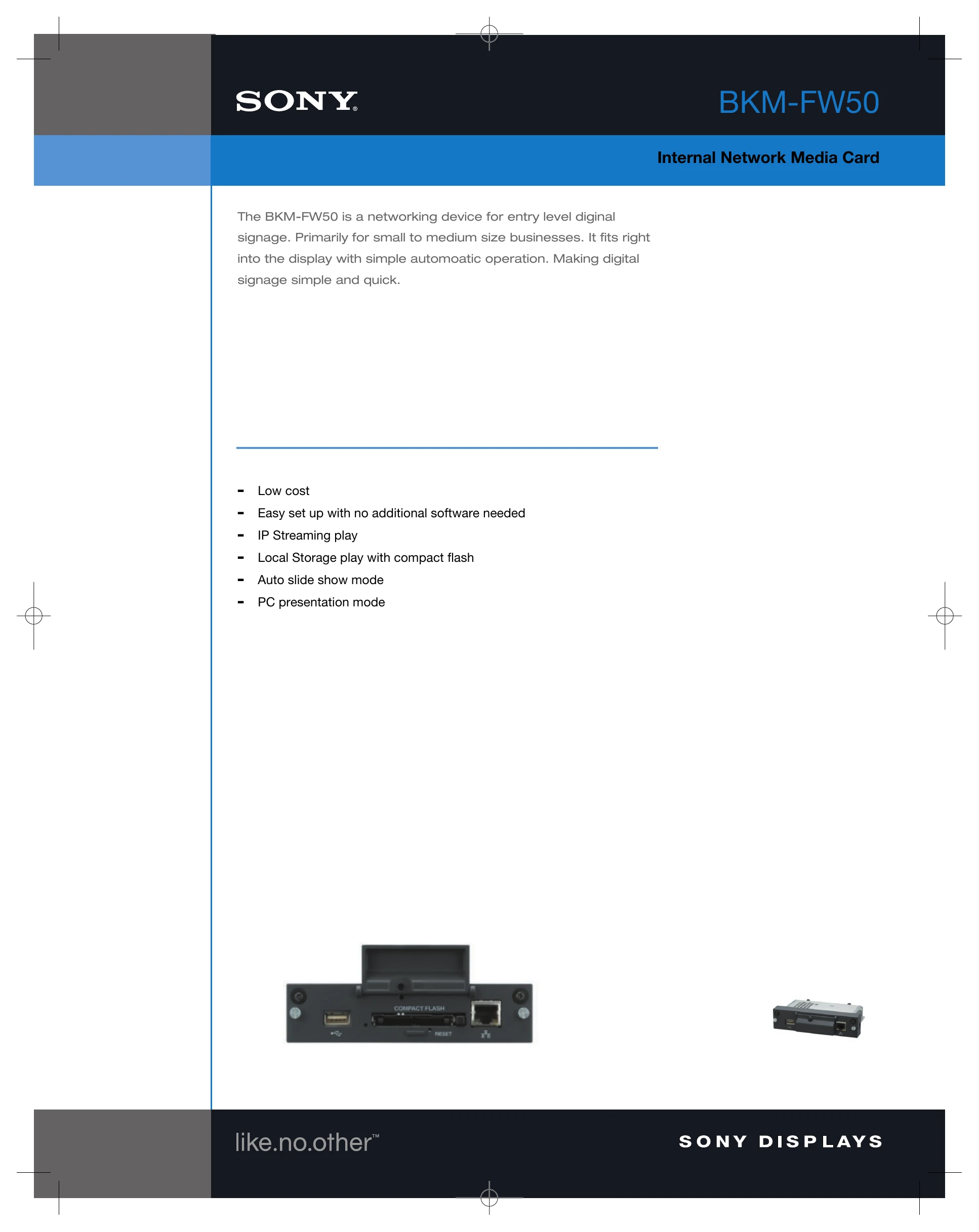 Brochure/Marketing for BKM-FW50