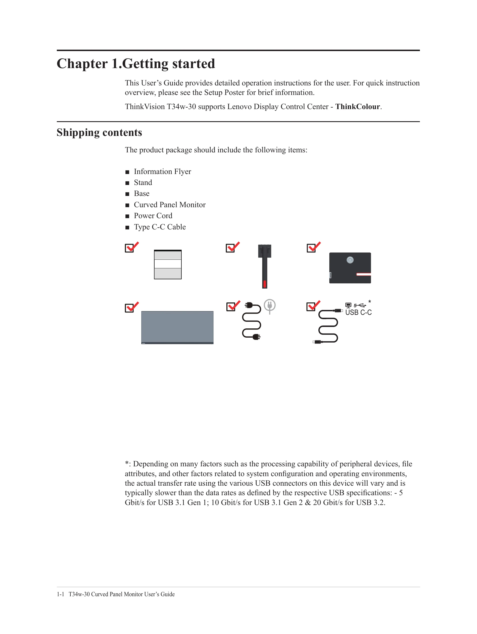 Manual for ThinkVision T34w-30
