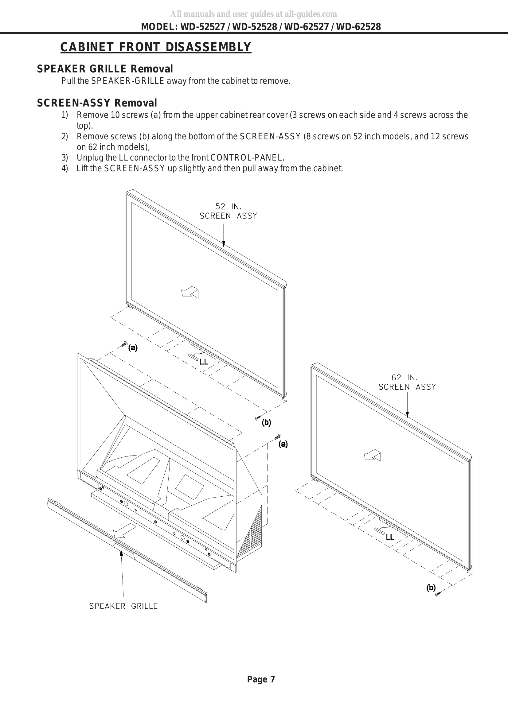 Parts/Service for WD-52527