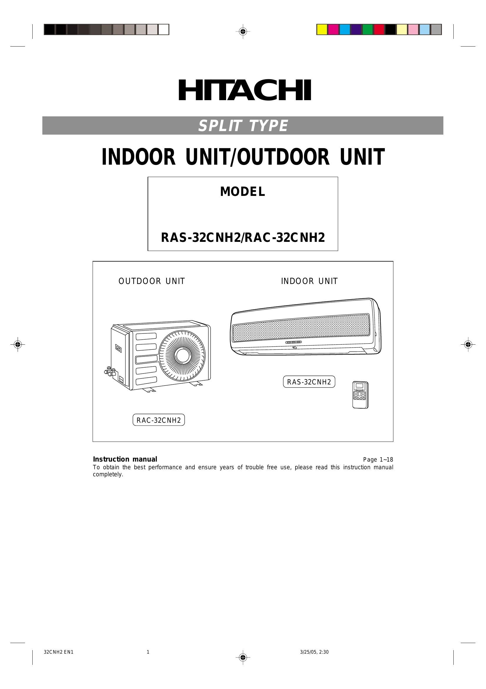 Manual for RAS-32CNH2/RAC-32CNH2