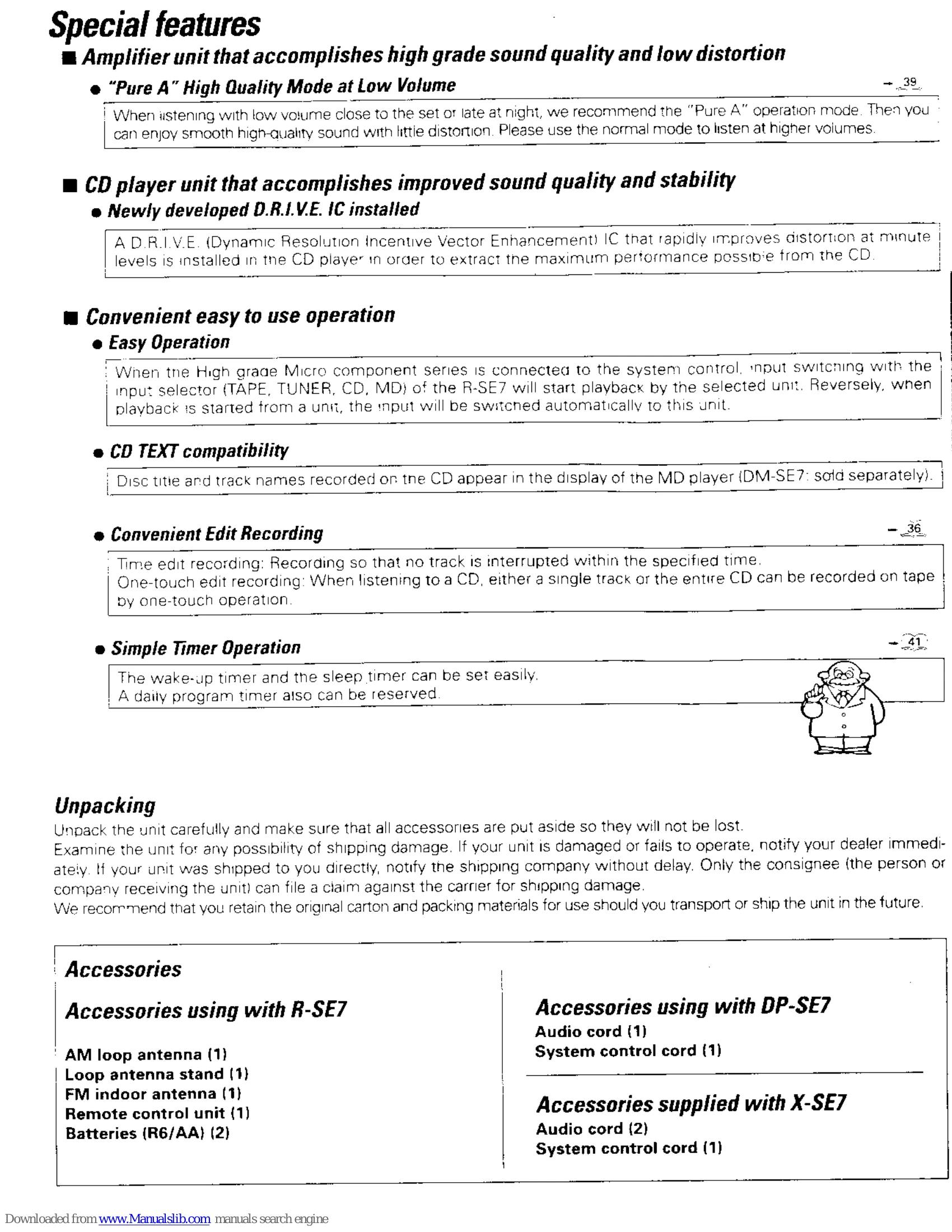 Manual for R-SE7 / DP-SE7 / X-SE7