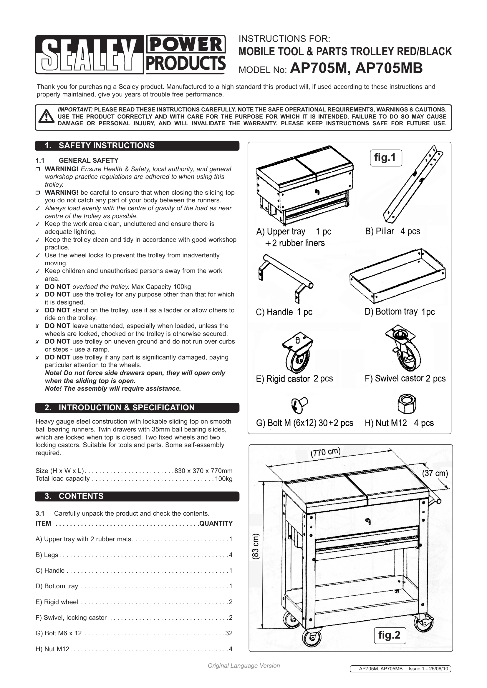 Manual for AP705M, AP705MB