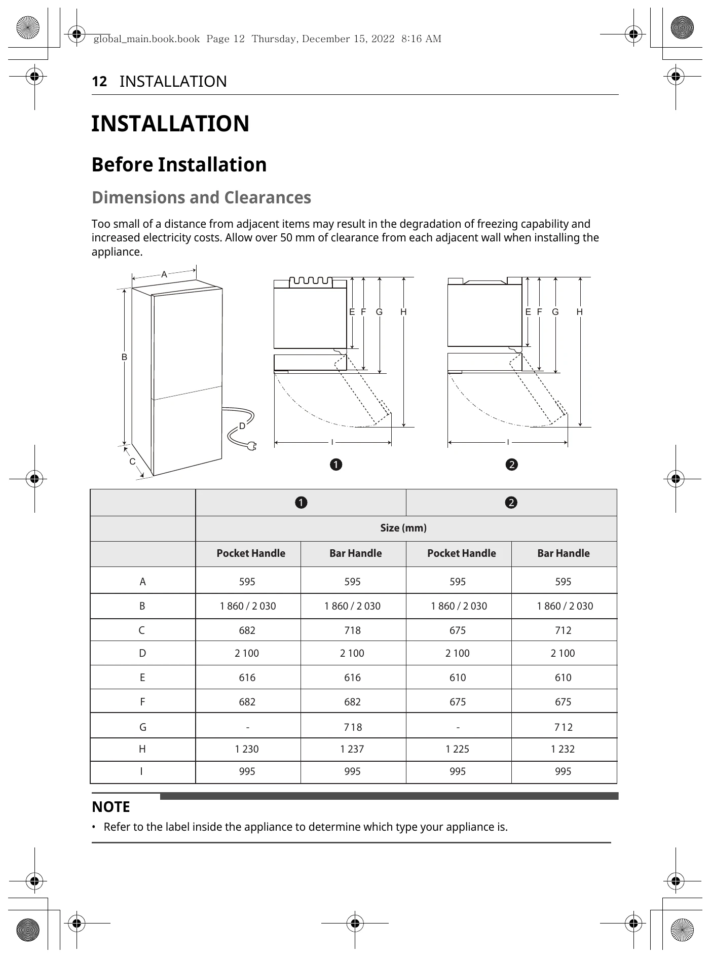 Manual for FRIDGE & FREEZER