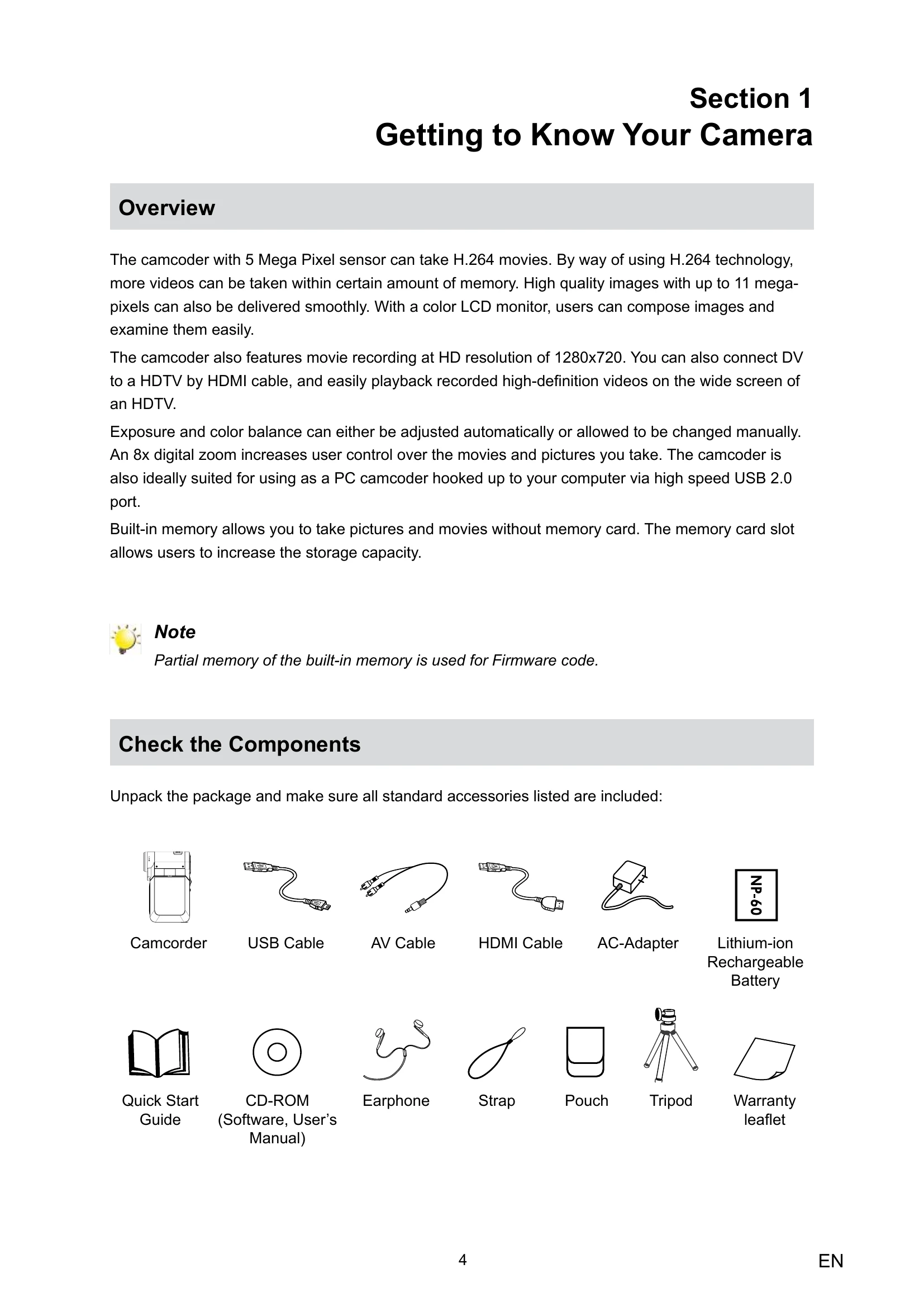 Manual for Camileo HD