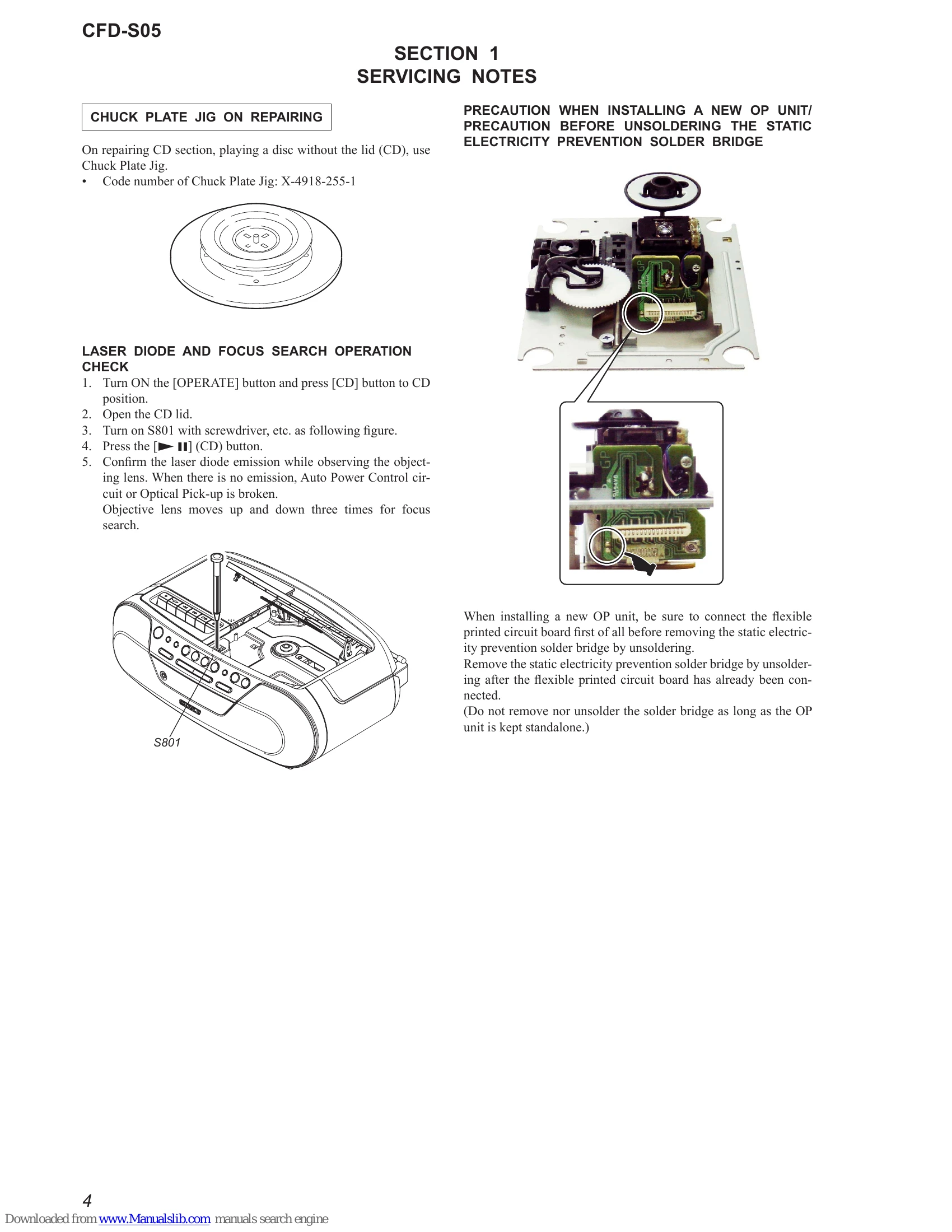 Parts/Service for CFD-S05
