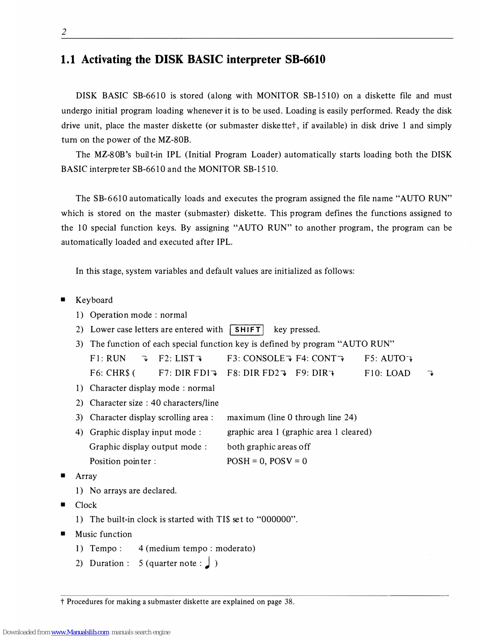 Manual for MZ-80B