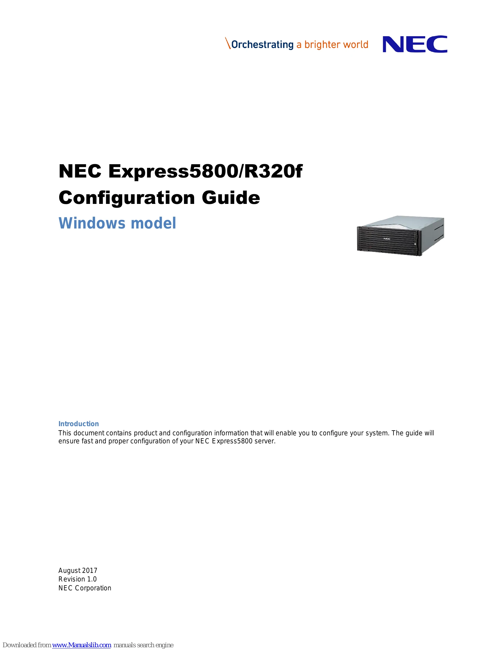 Manual for Express5800/R320f