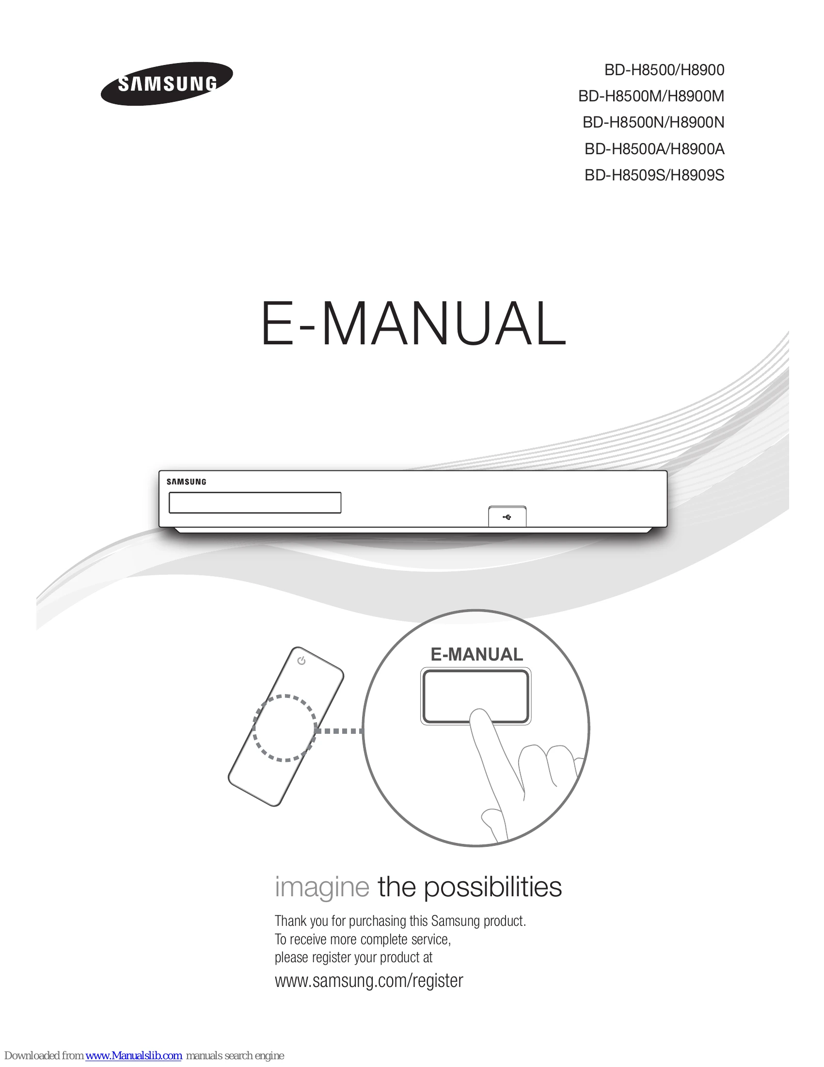 Manual for BD-H8500/H8900