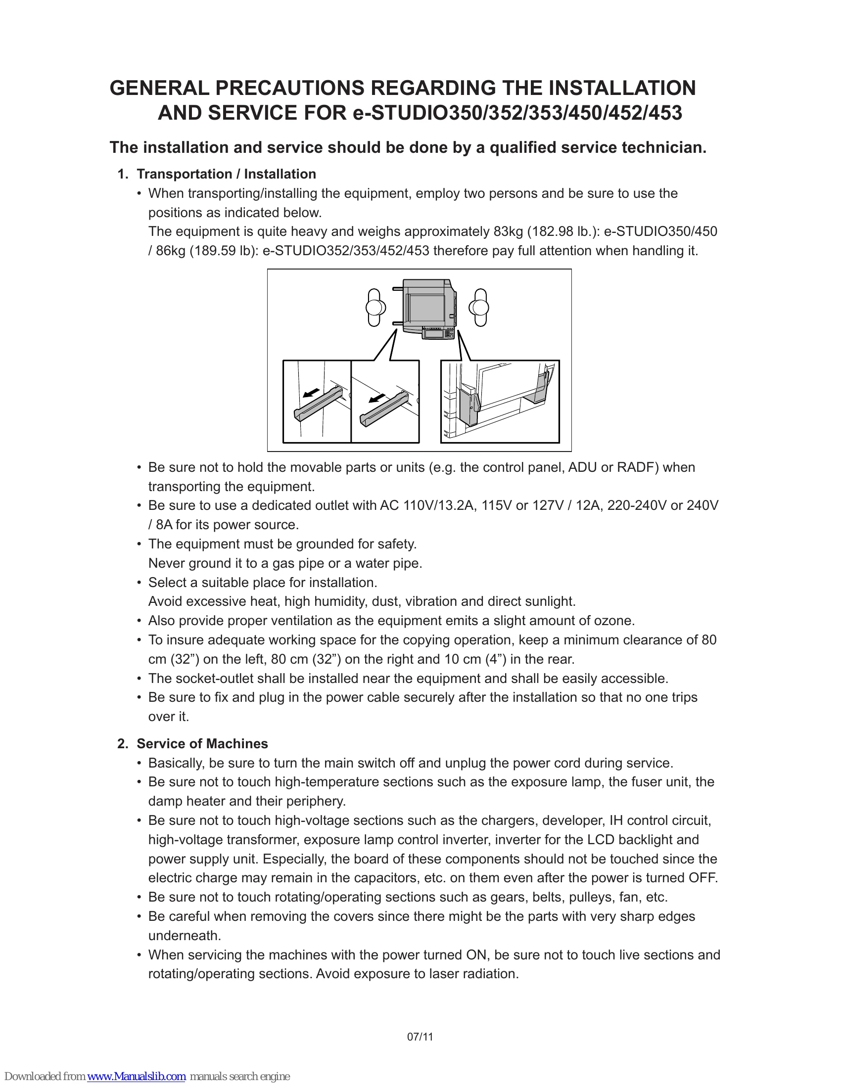 Manual for e-STUDIO350/450
