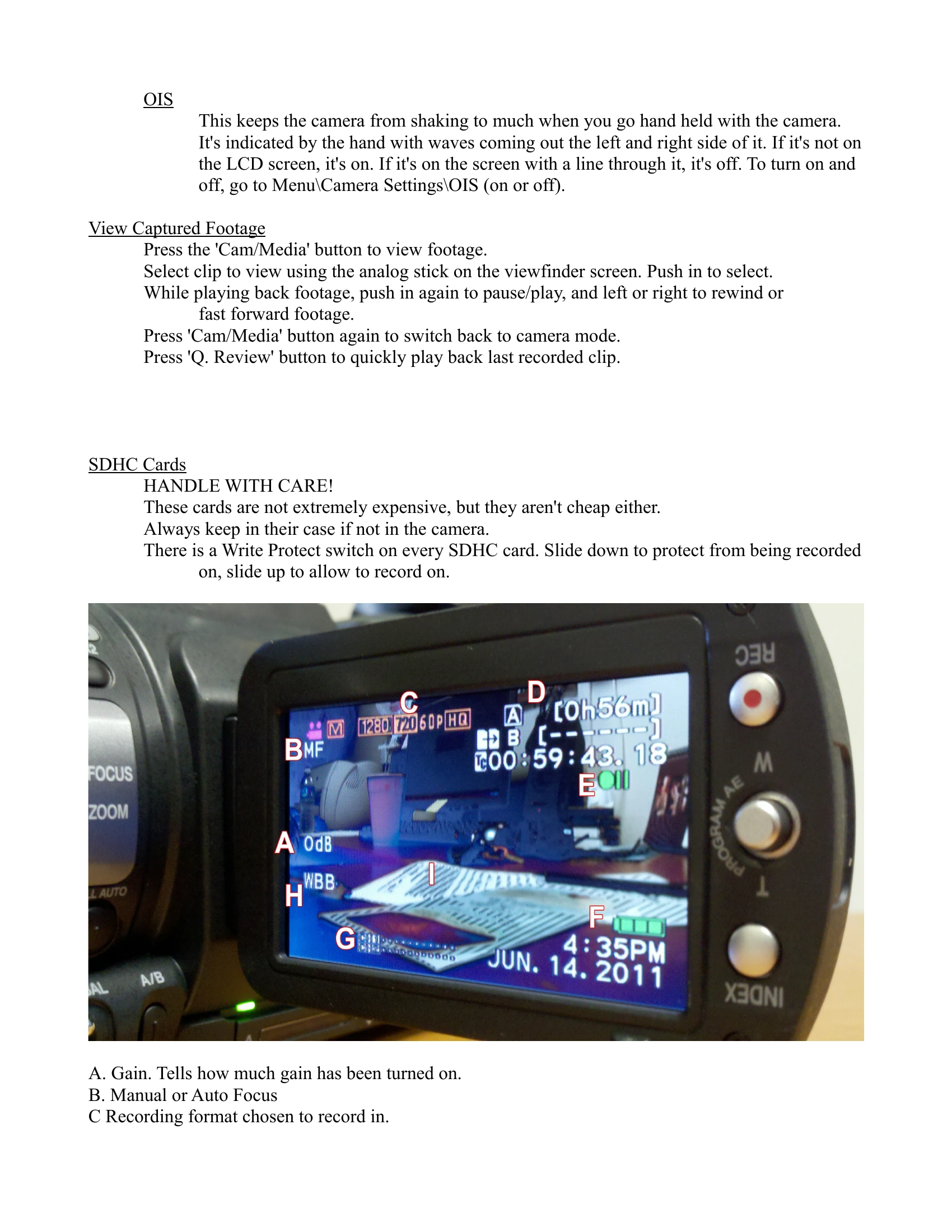 Manual for GY-HM100U