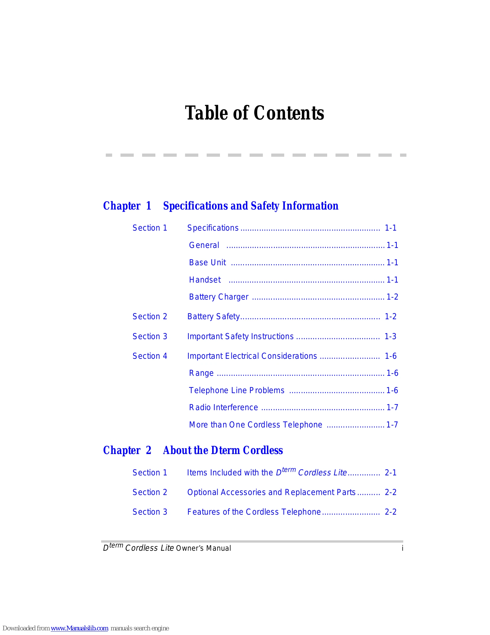 Manual for Dterm Cordless Lite