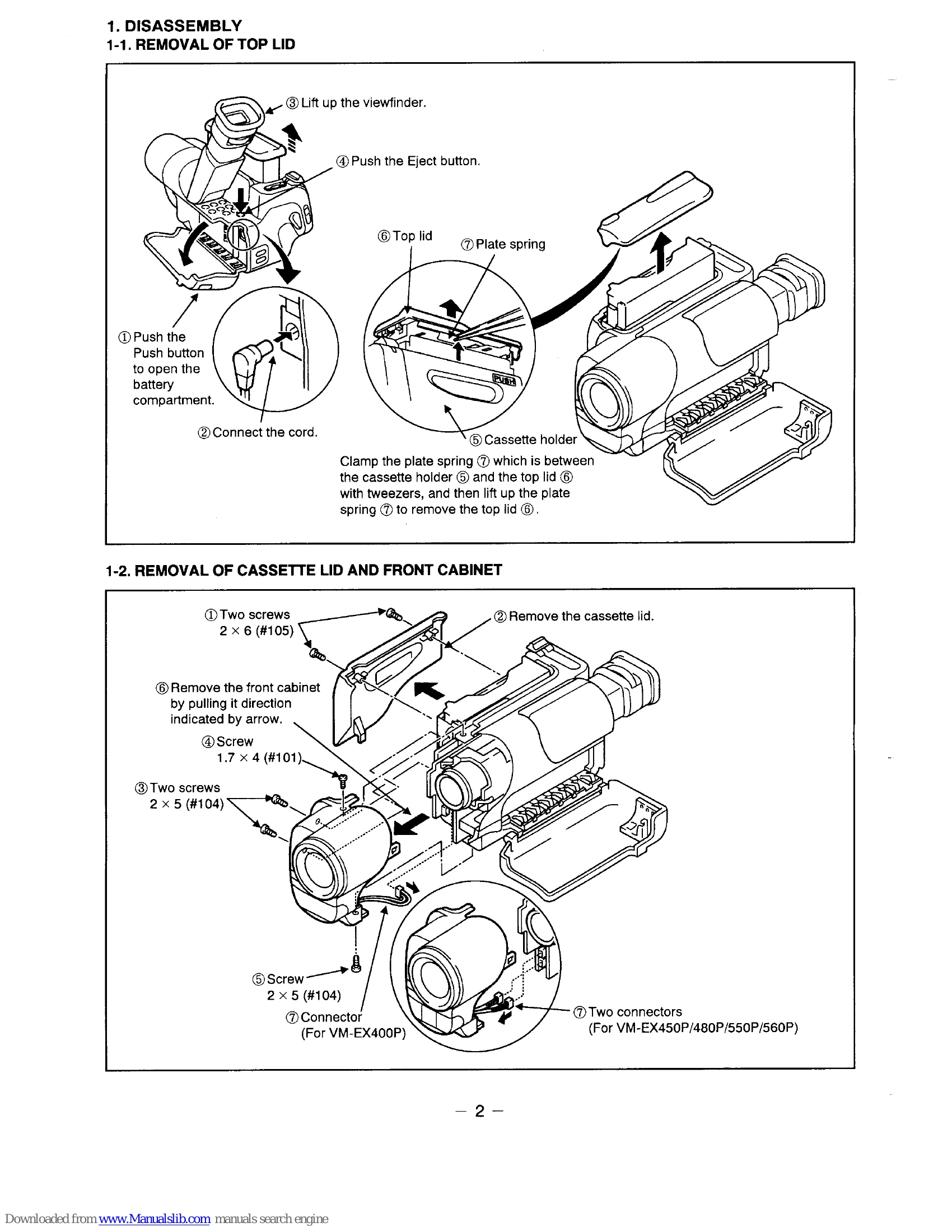 Parts/Service for VM-EX400P