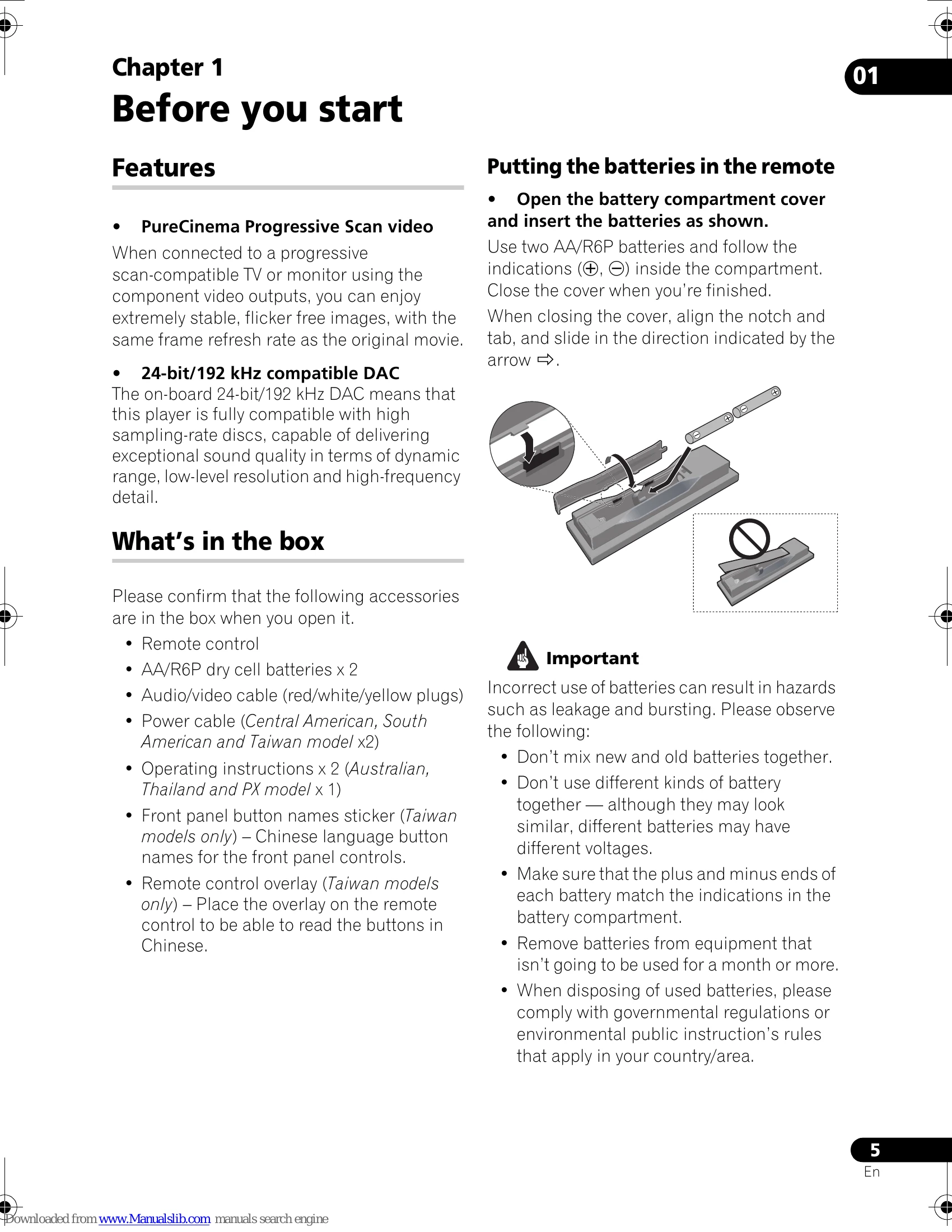 Manual for DV-610AV-S