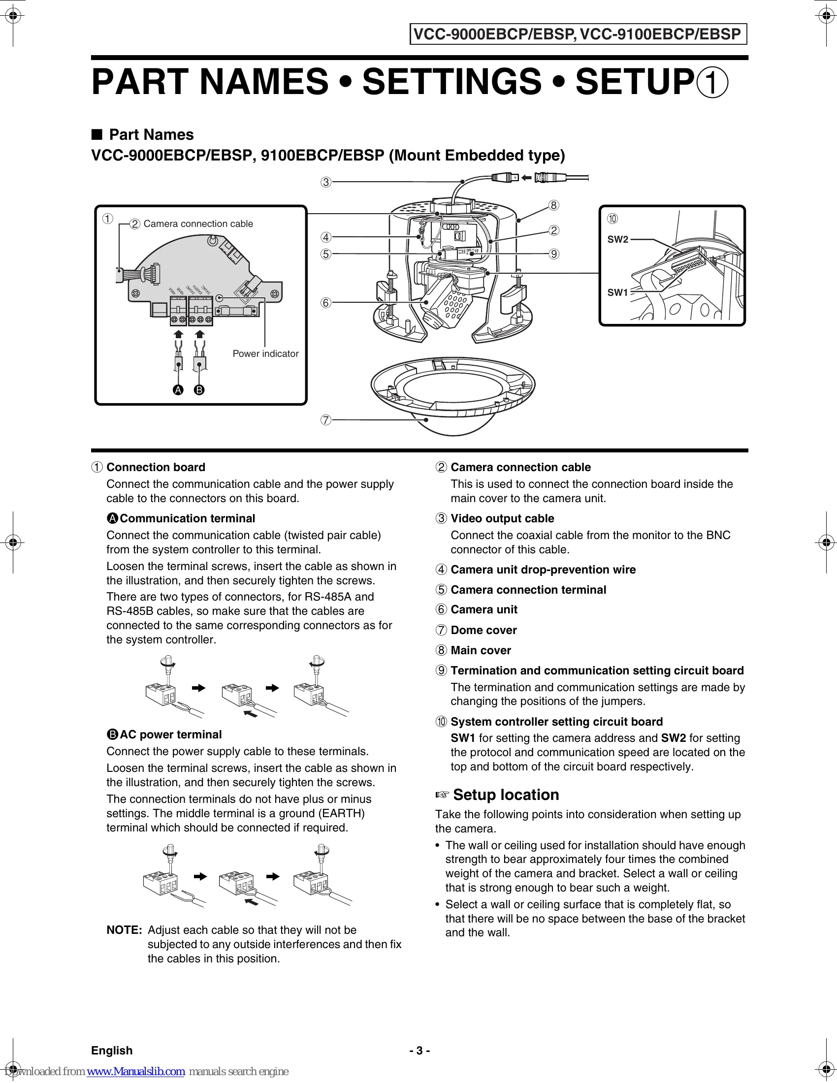 Manual for VCC-9000EBCP/EBSP
