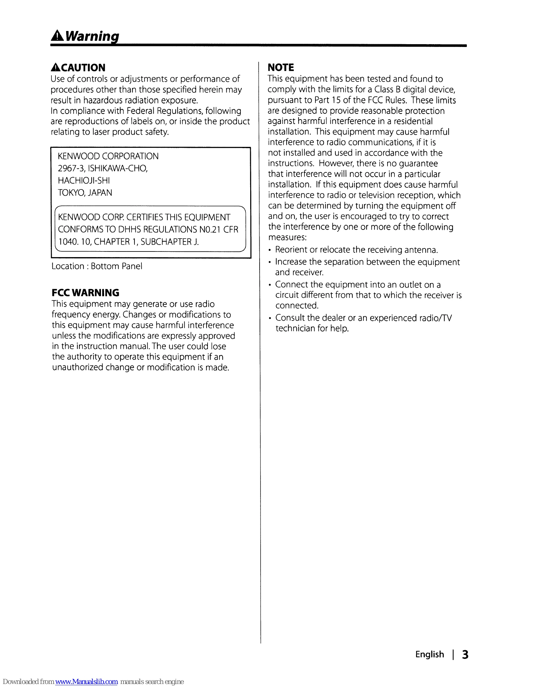 Manual for KTS-MP400MR
