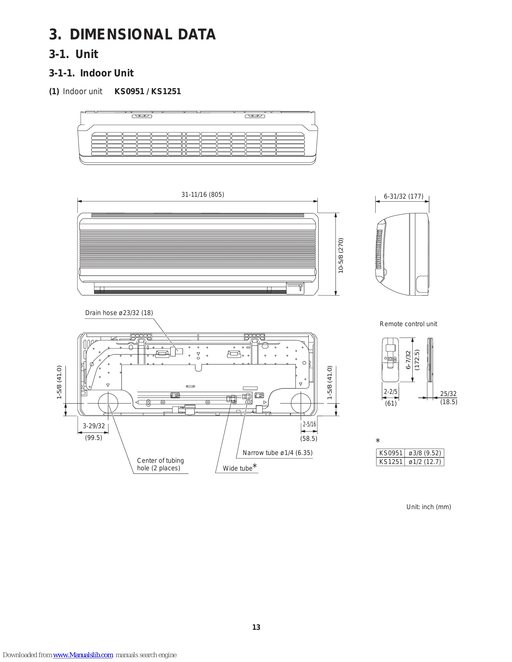 Manual for KS0951 / C0951, CL0951, KS1251 / C1251, CL1251, KS1852 / C1852, CL1852