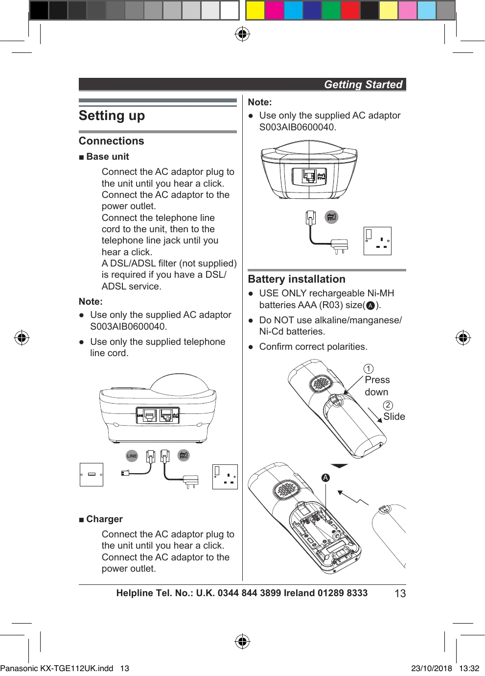 Manual for KX-TGE110E