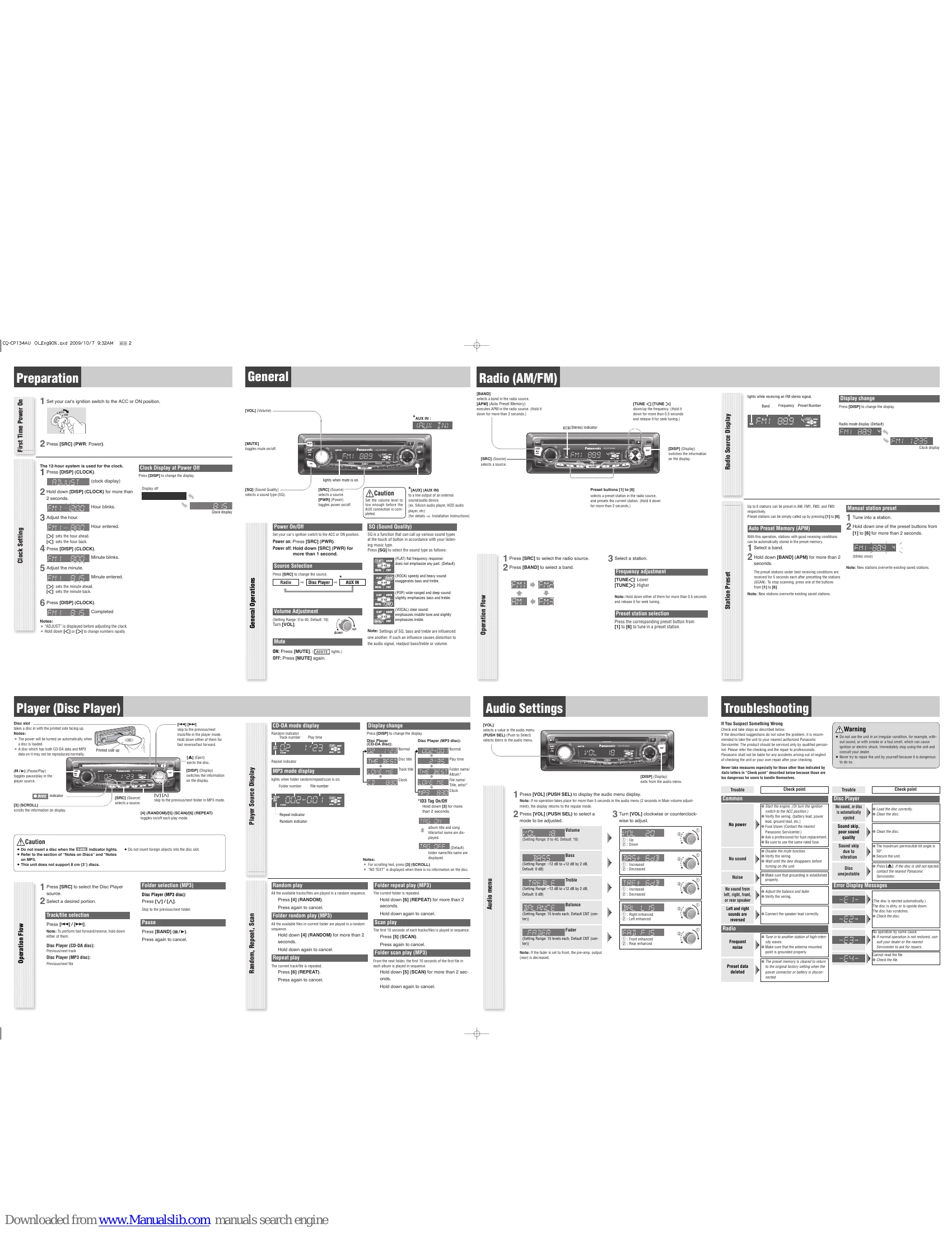 Manual for CQ-CP134AU