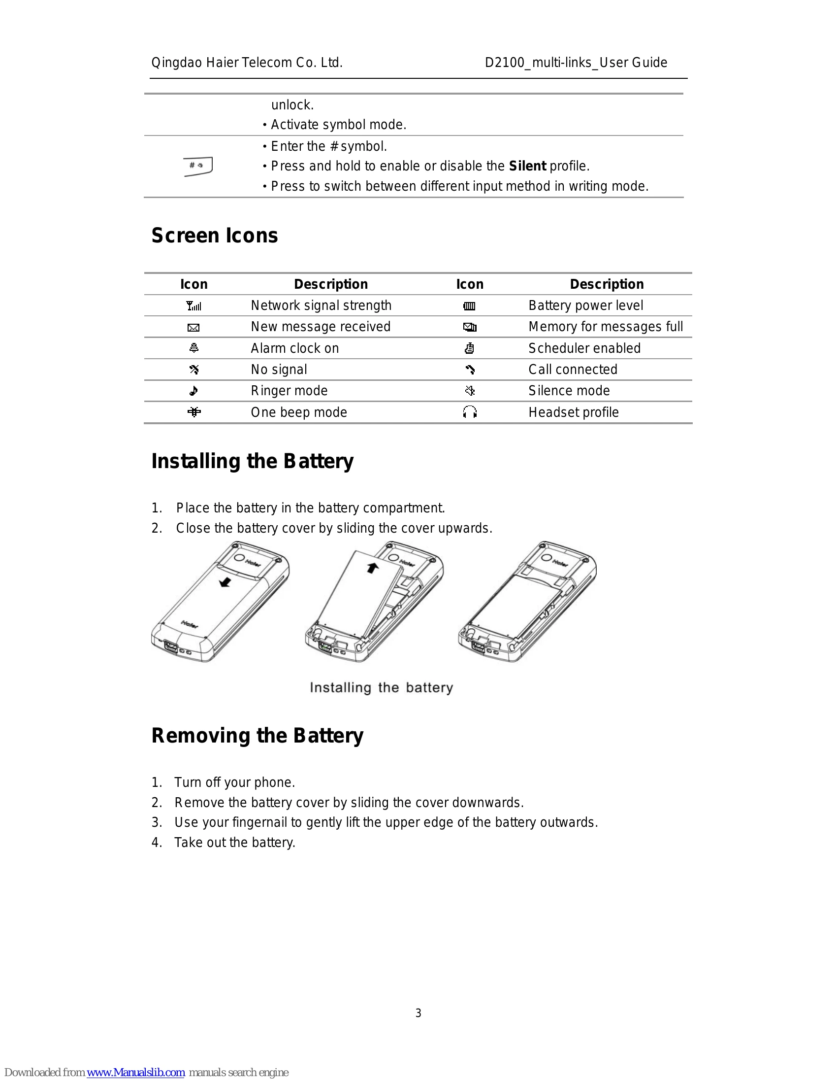 Manual for D2100