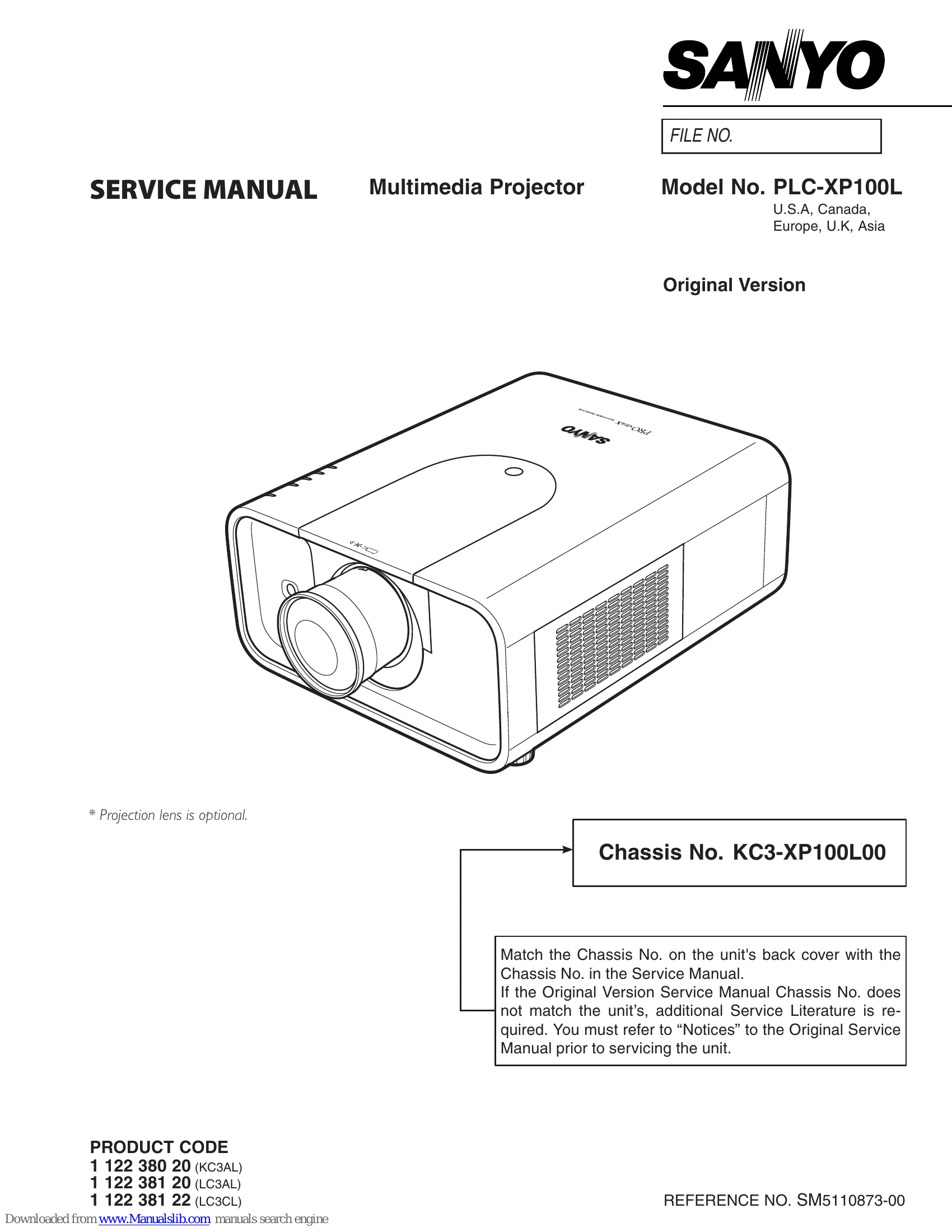 Parts/Service for PLC-XP100L