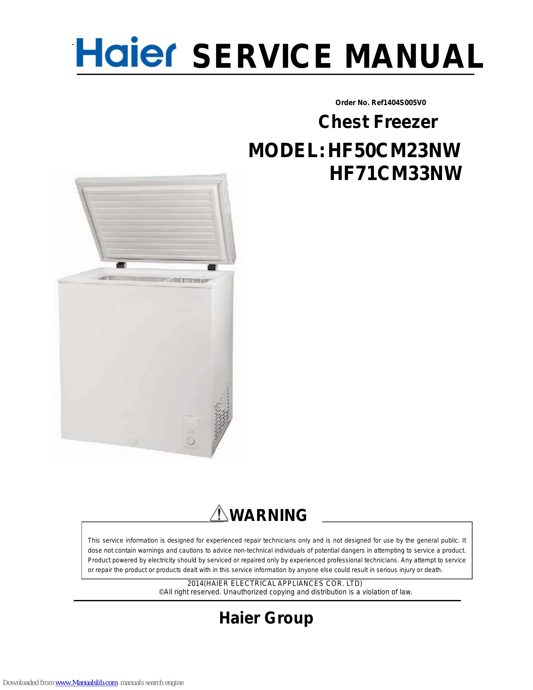 Manual for HF50CM23NW/HF71CM33NW