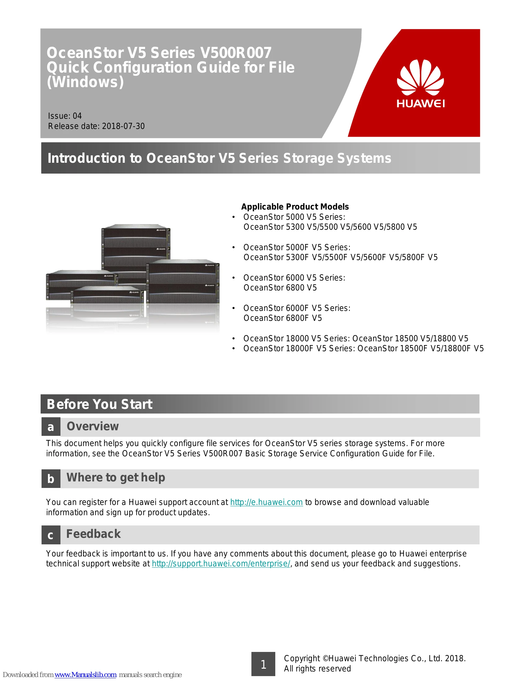 Quick Start Guide for OceanStor V5 Series V500R007
