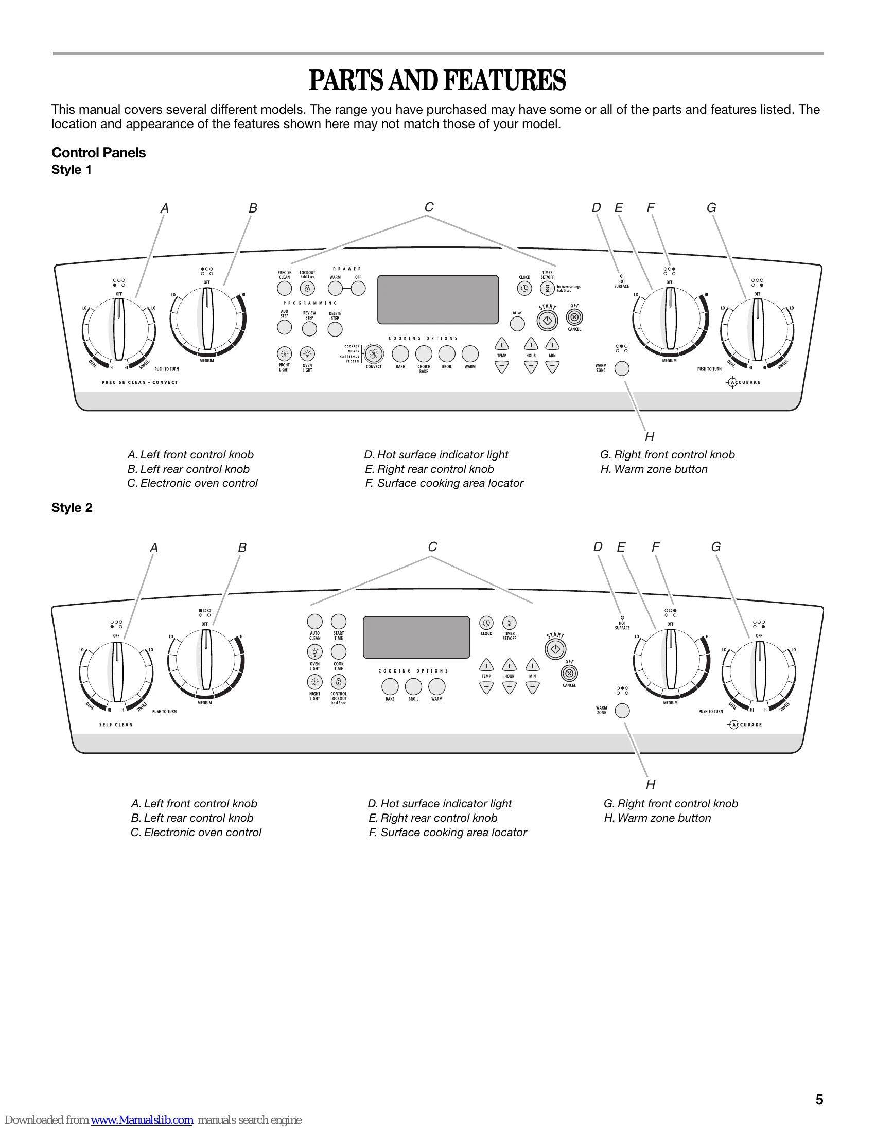 Manual for ELECTRIC RANGE