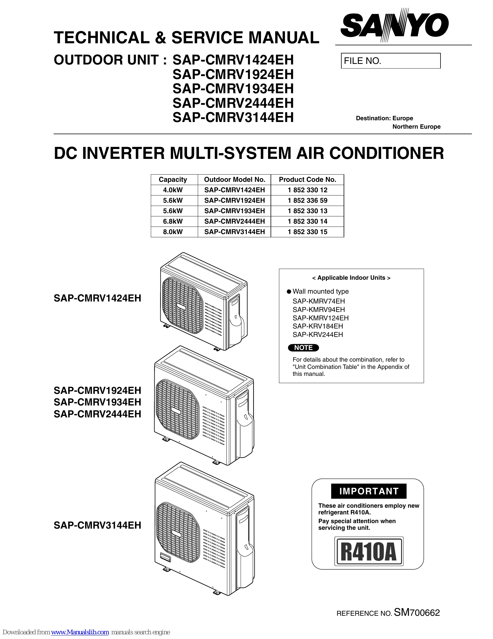 Manual for SAP-CMRV1424EH