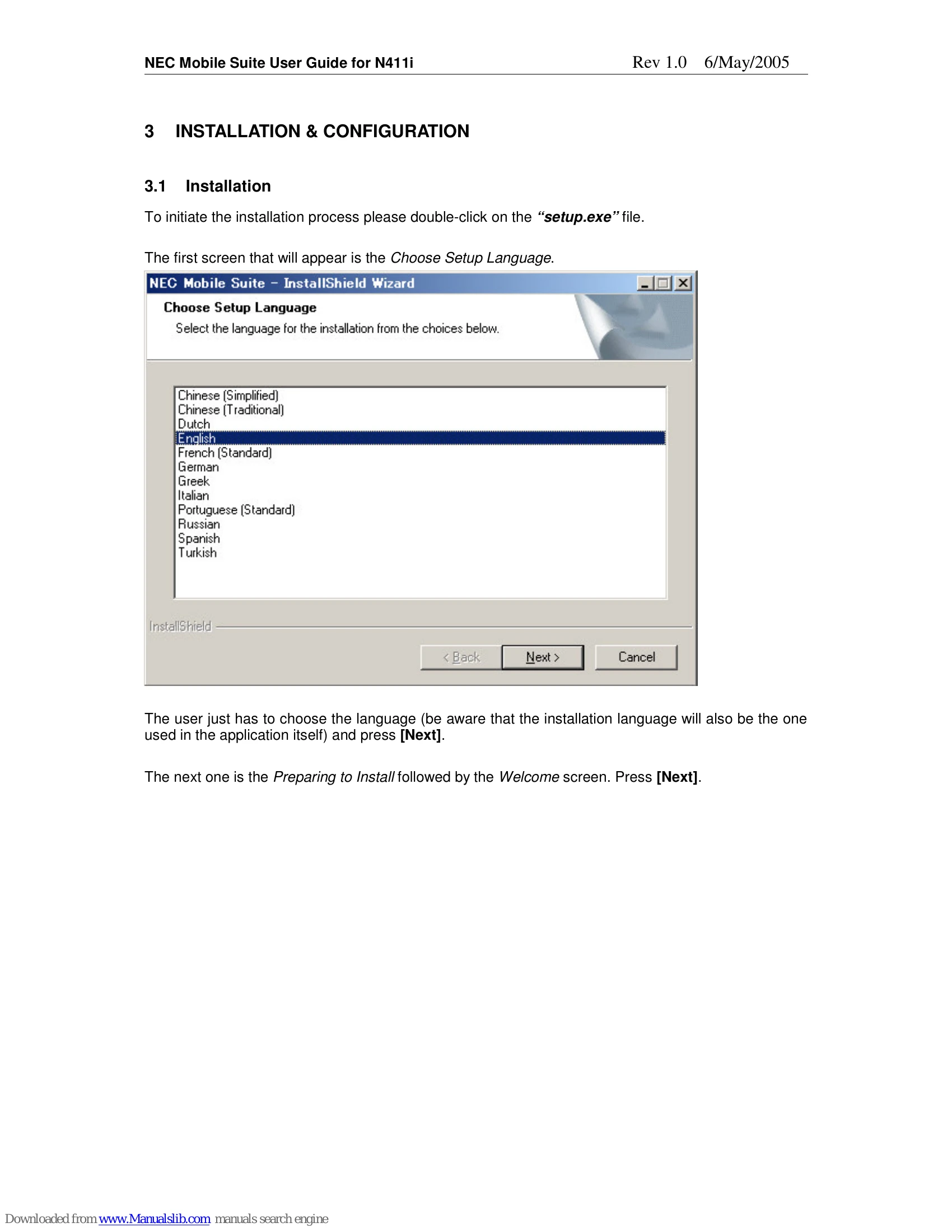 Manual for N411i