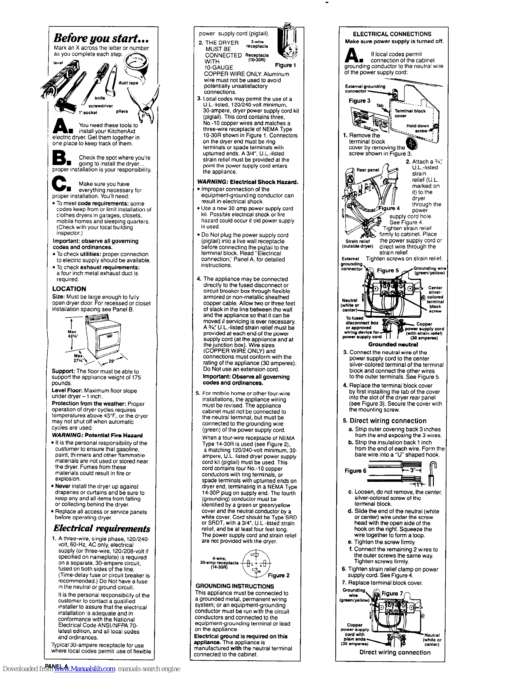 Installation Guide for Electric Dryer