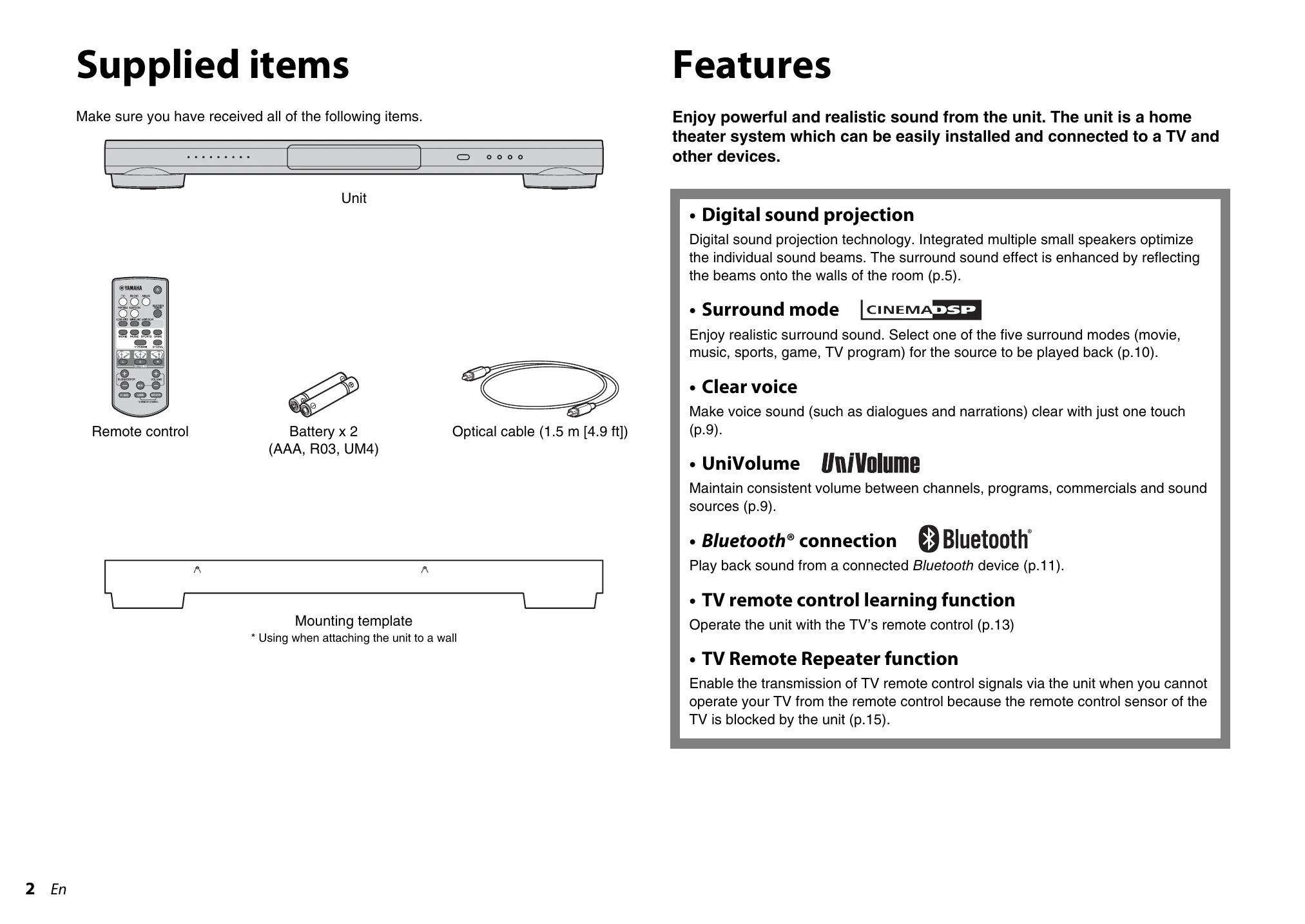 Manual for YSP-1400