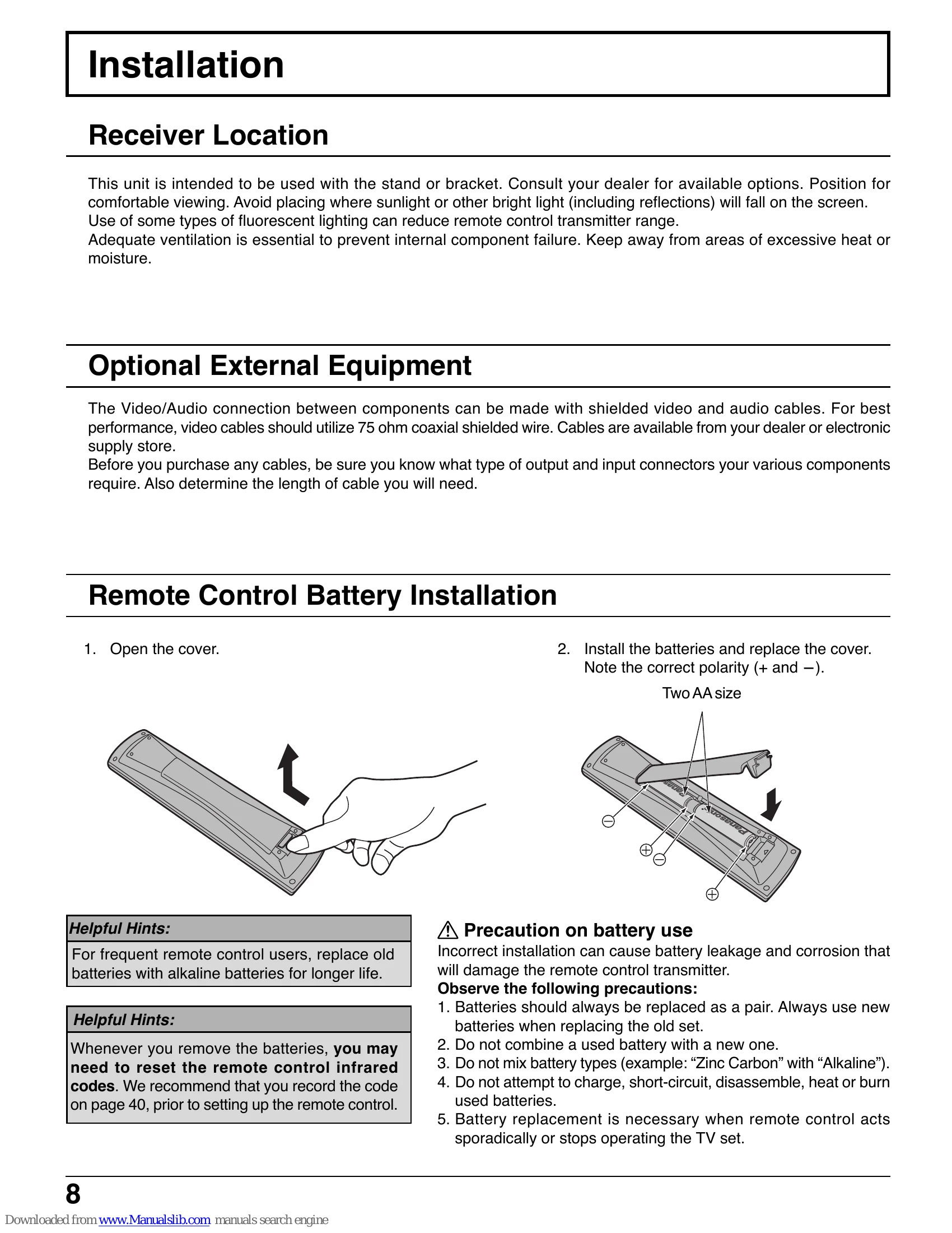 Manual for TH-42PD50U