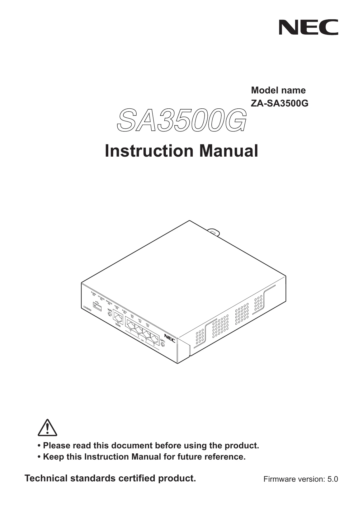 Manual for ZA-SA3500G