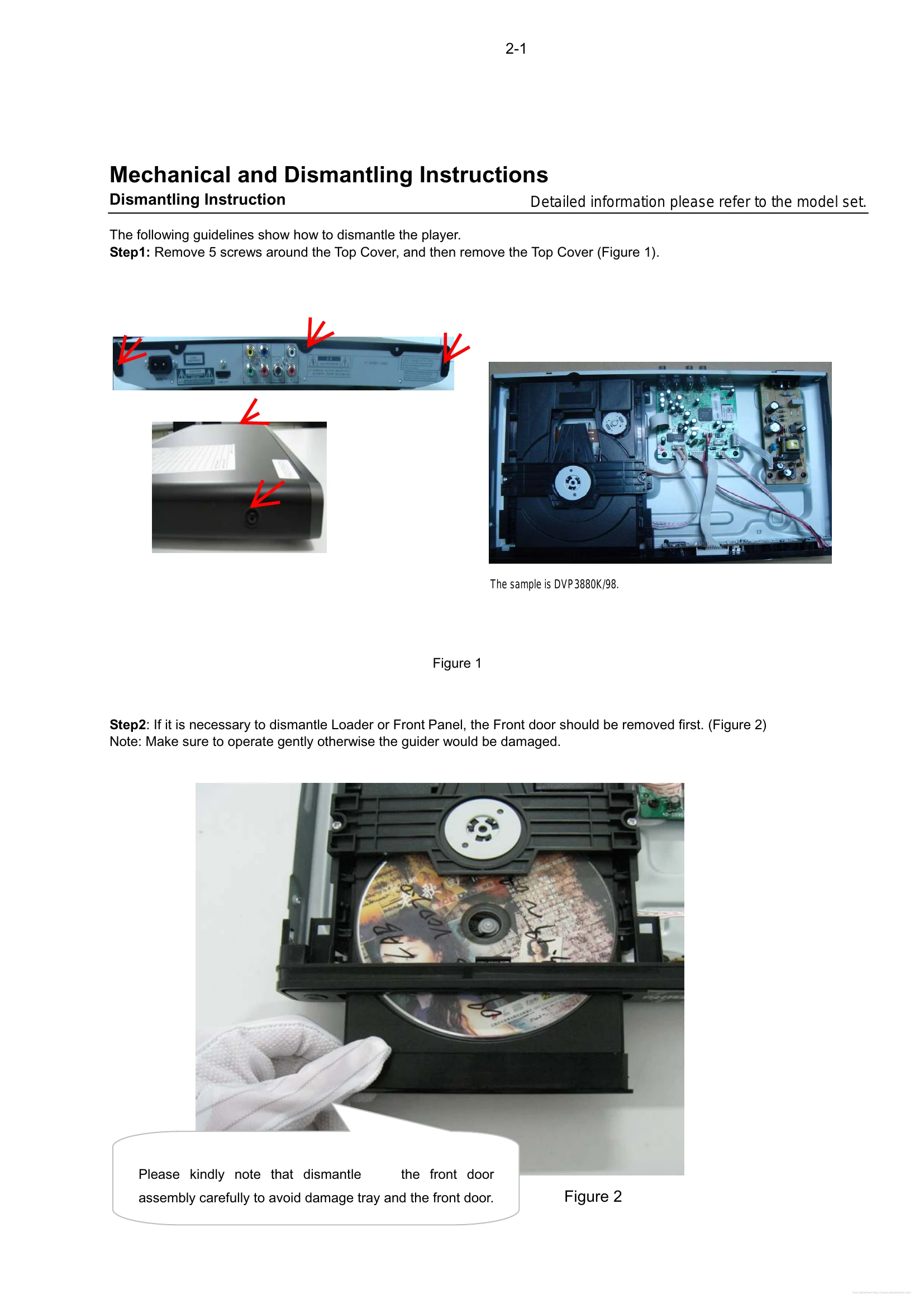 Parts/Service for DVP3680KX
