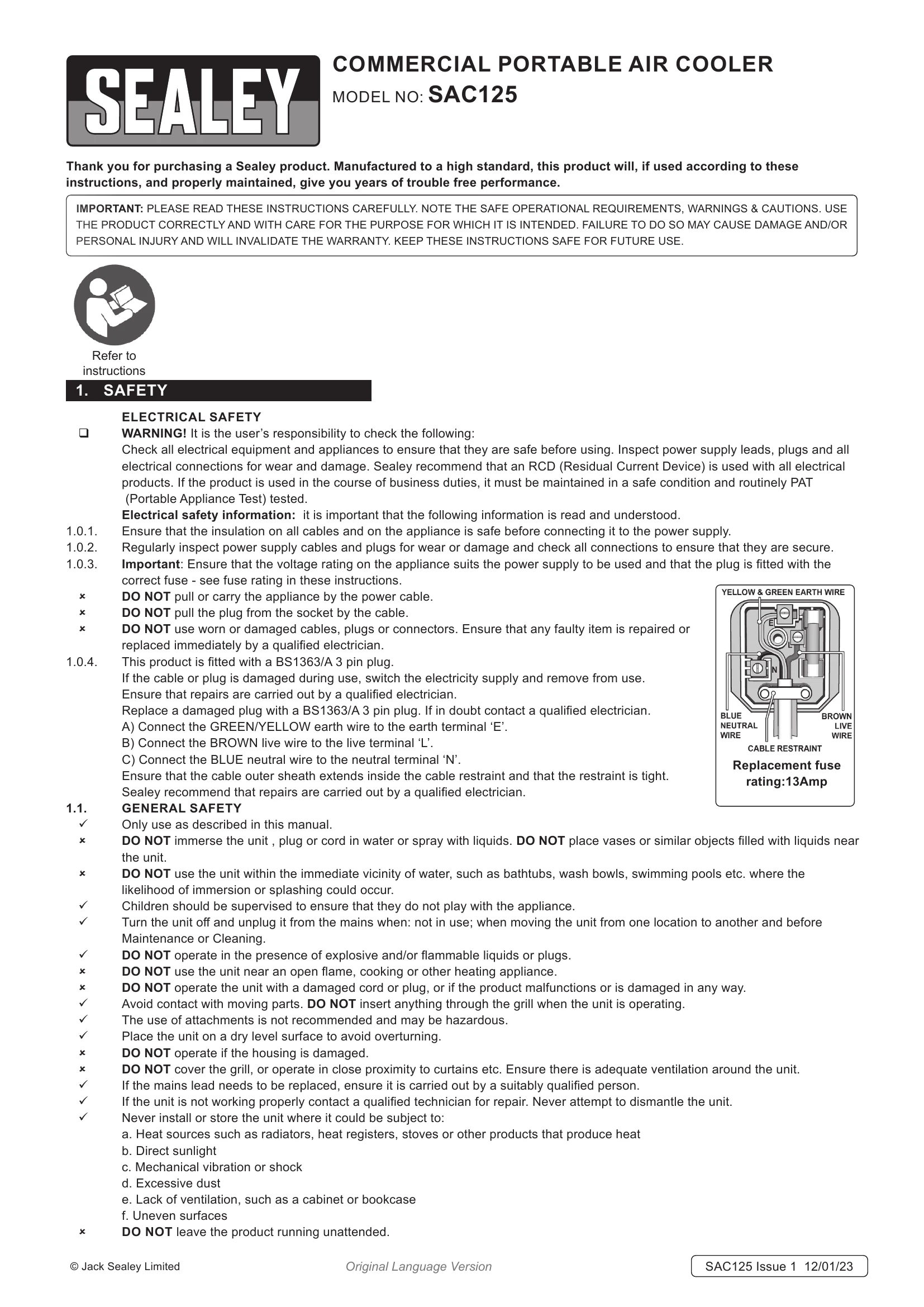 Manual for SAC125