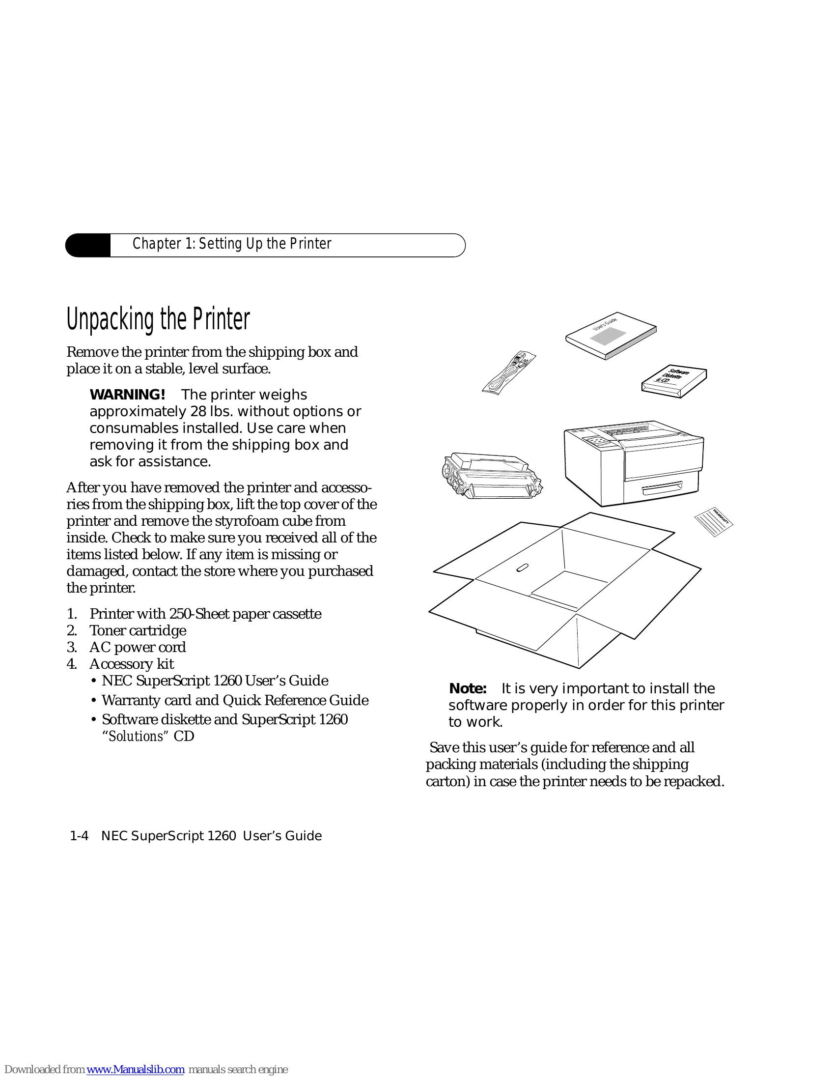 Manual for SUPERSCRIPT™ 1260