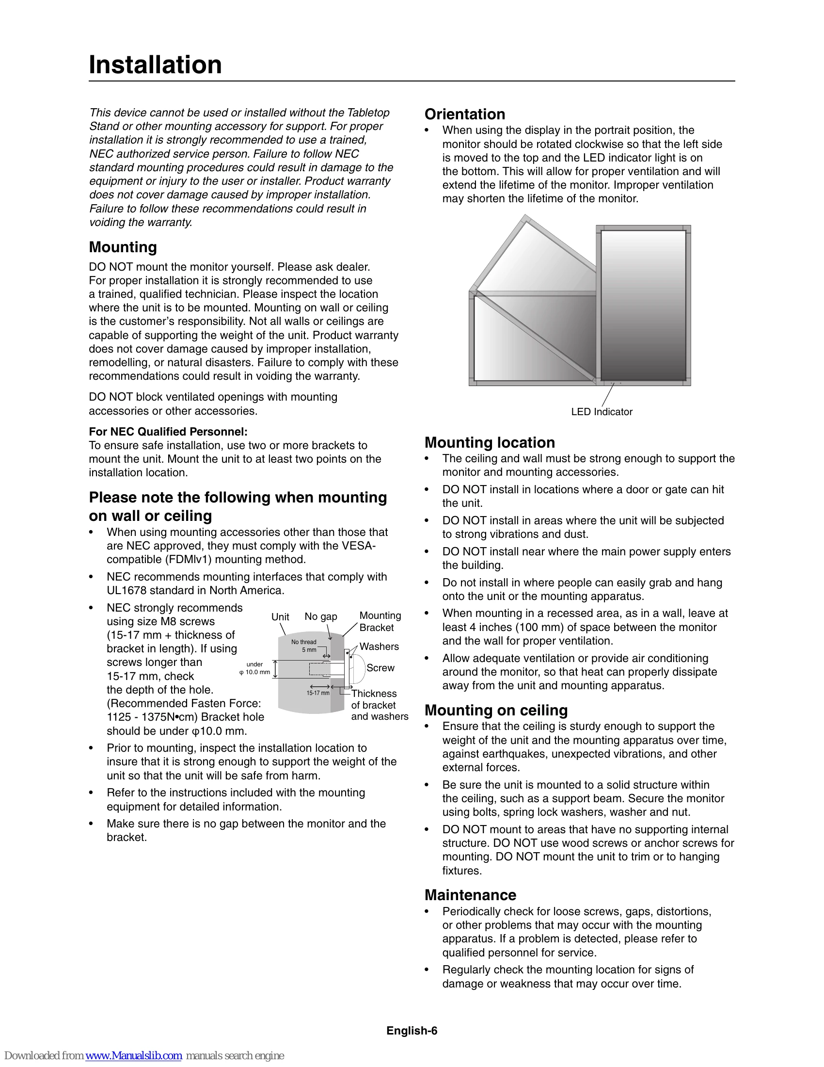 Manual for MultiSync V652-TM
