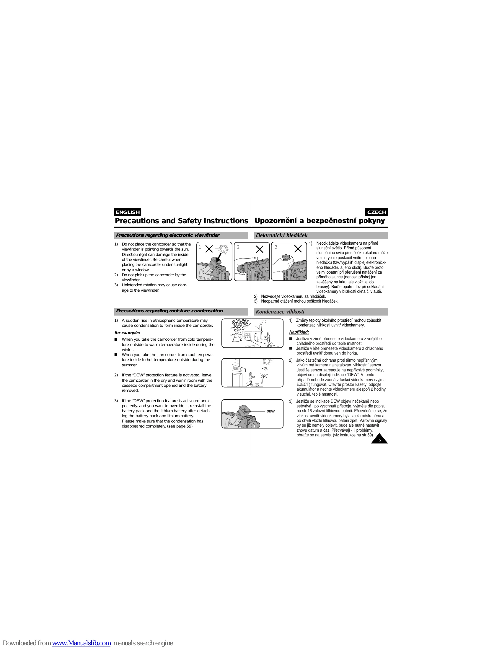 Manual for VP-W60/W61/W63