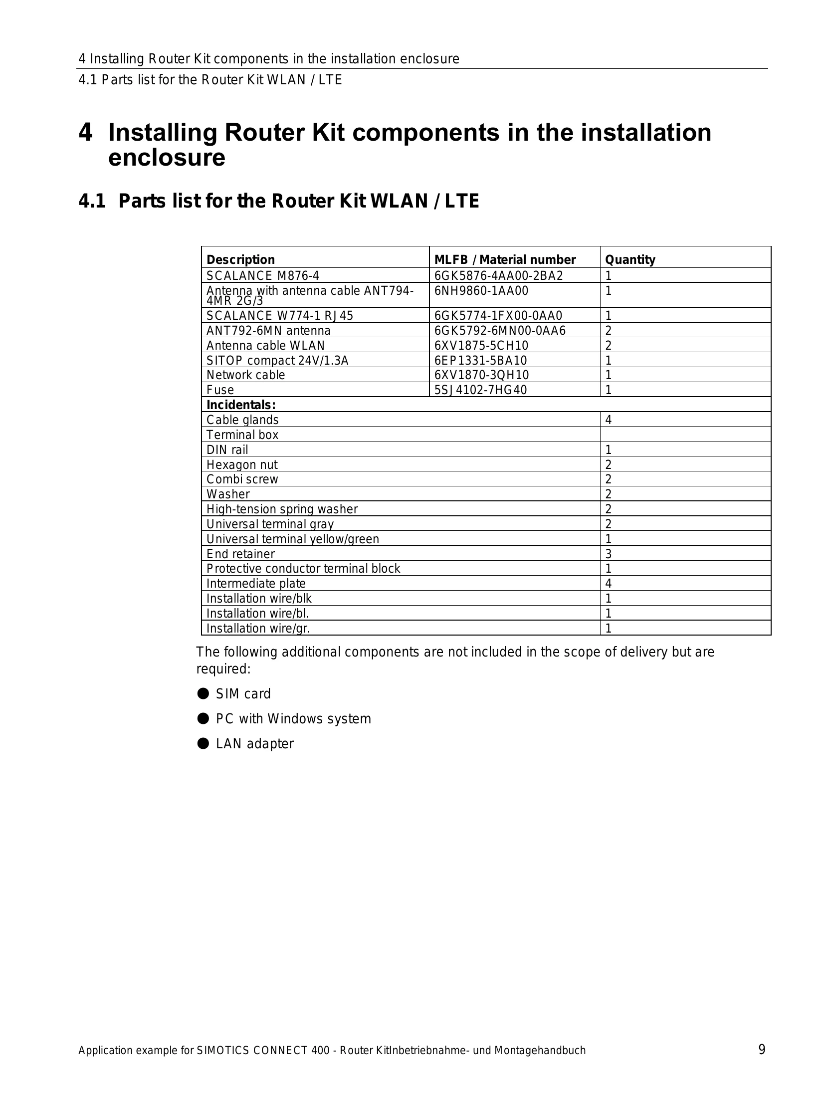 Installation Guide for SIMOTICS CONNECT 400