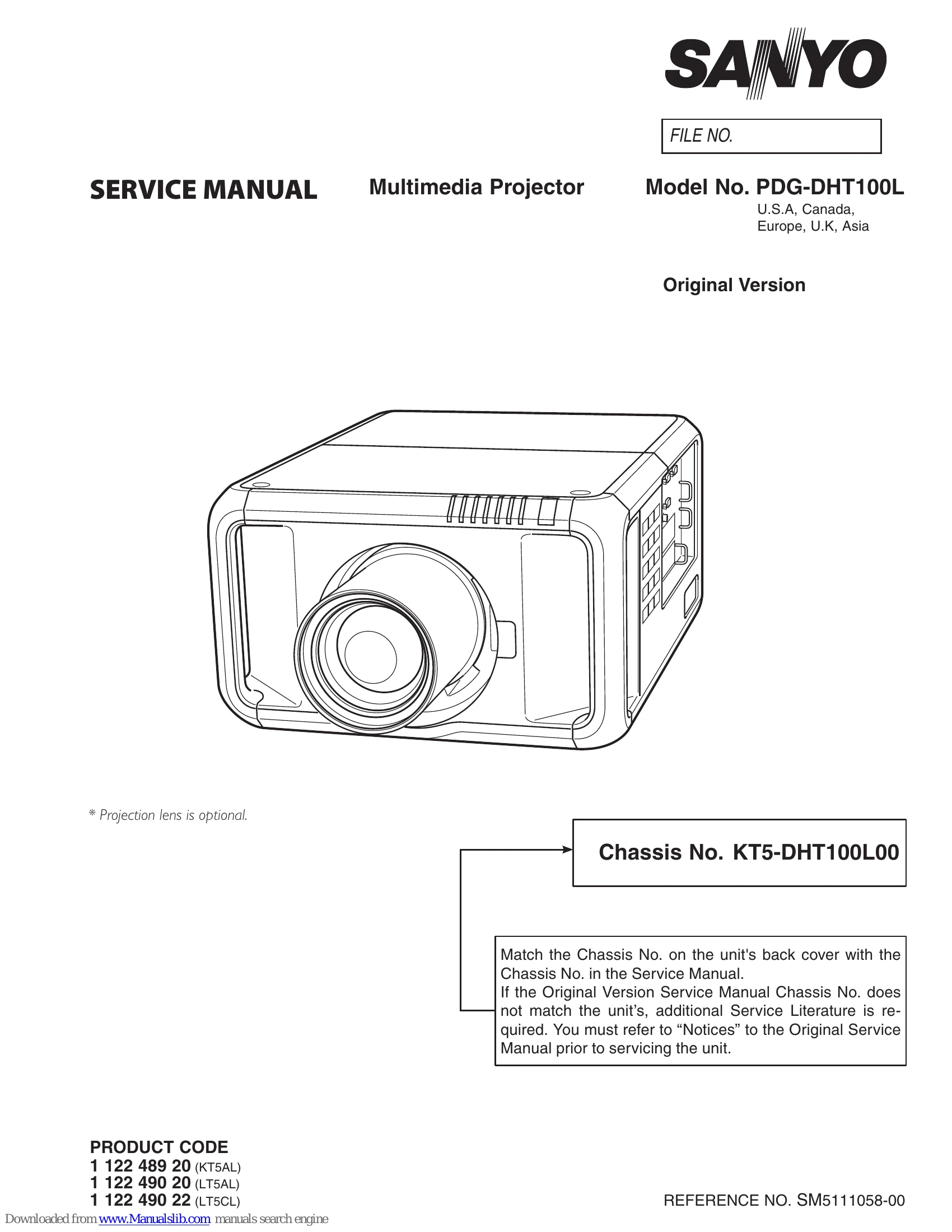 Parts/Service for PDG-DHT100L