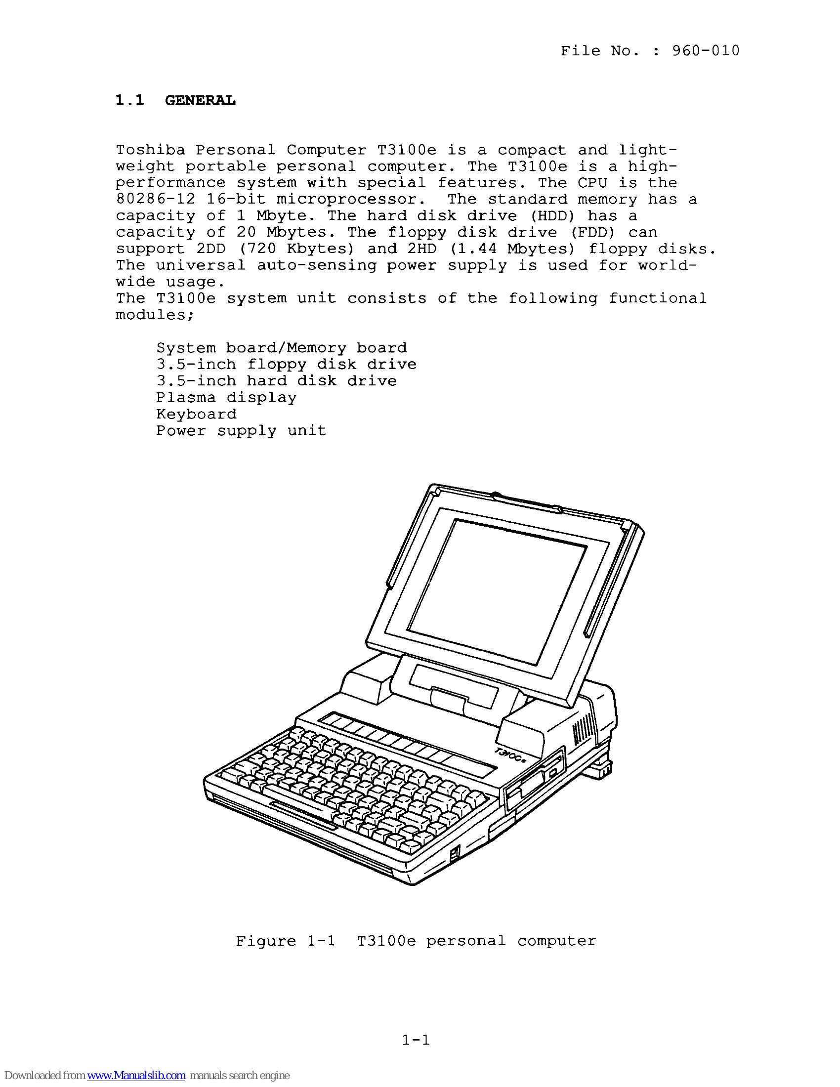 Manual for T3100e
