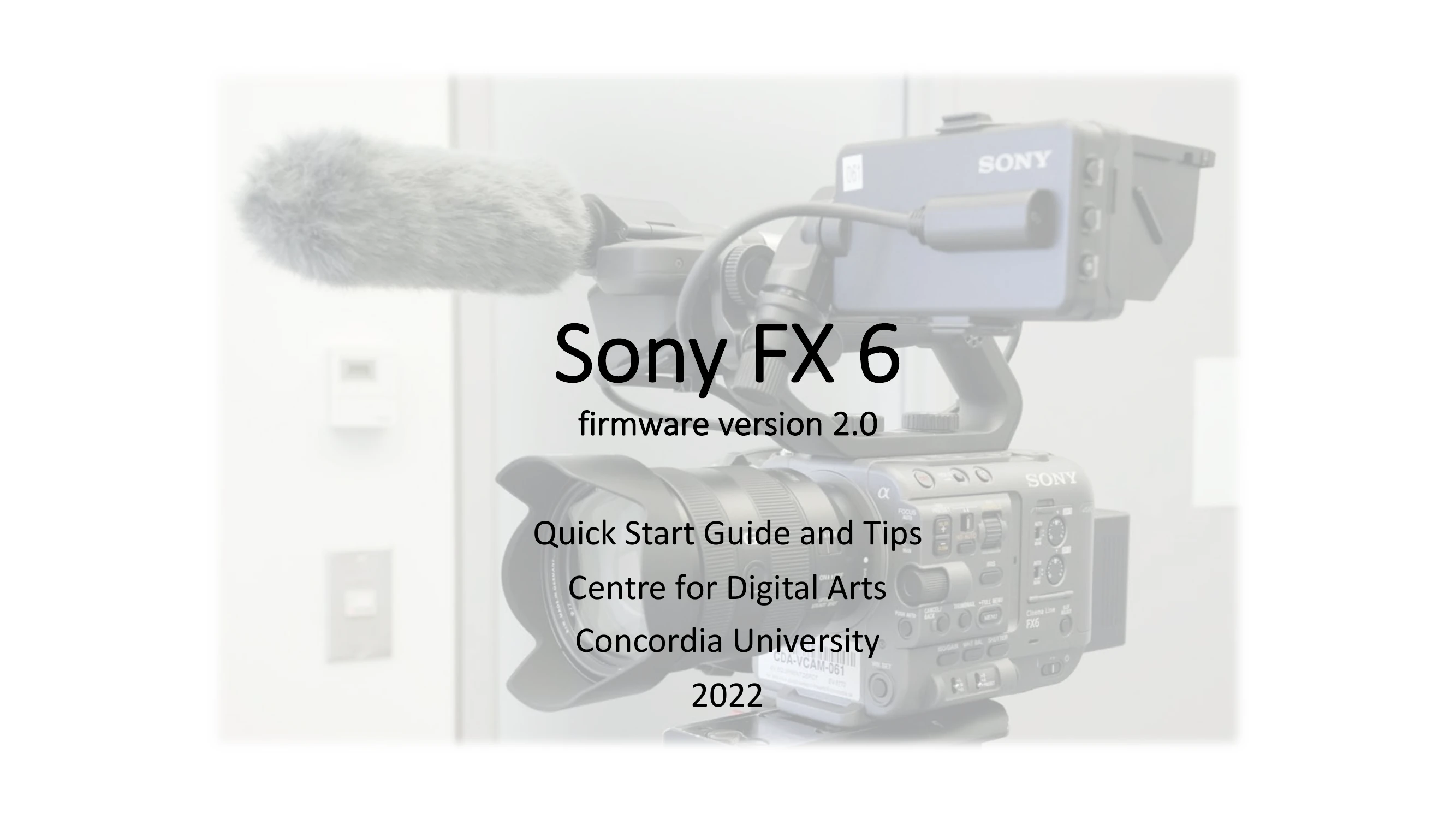 Quick Start Guide for FX 6