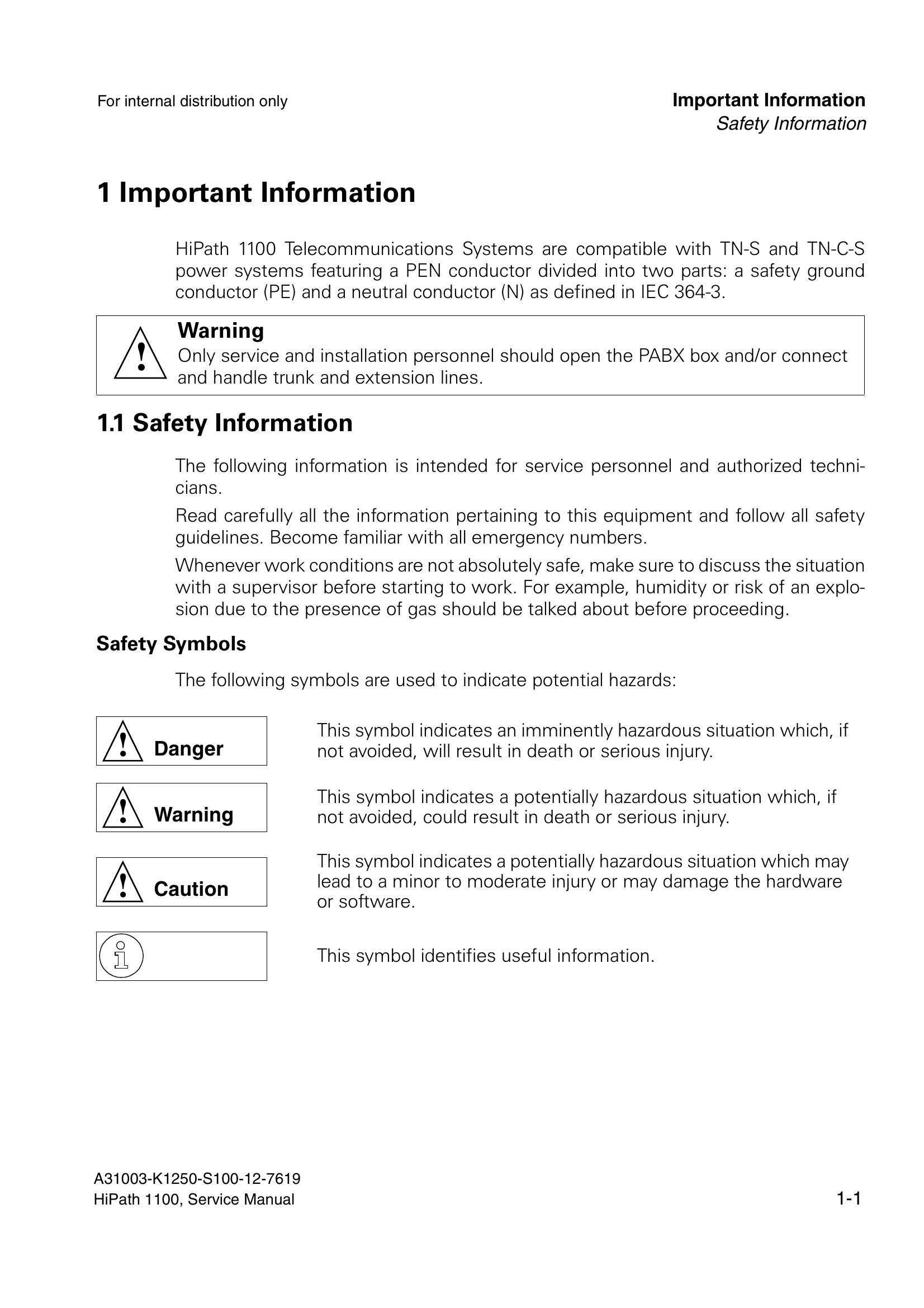 Manual for HiPath 1100