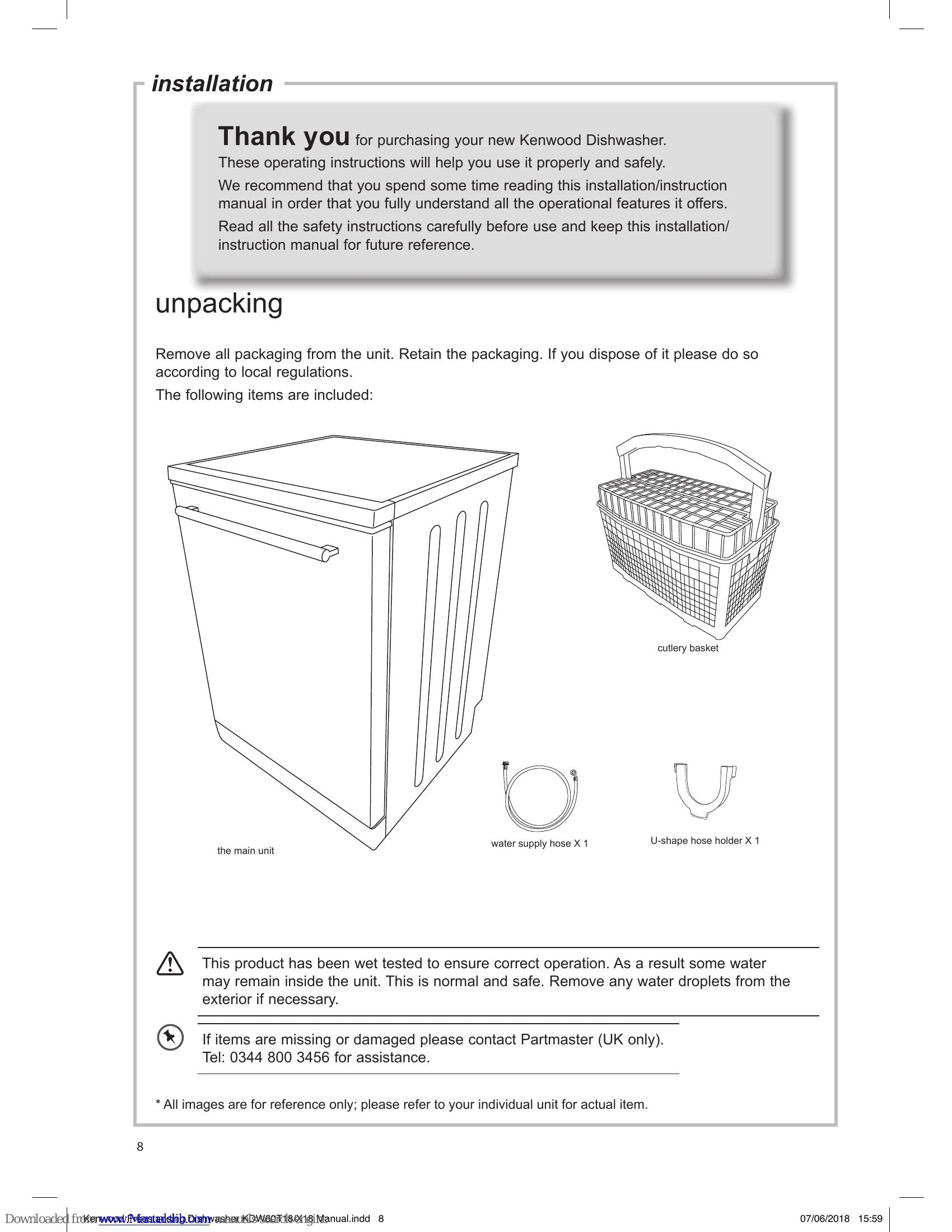 Manual for KDW60T18/ KDW60X18