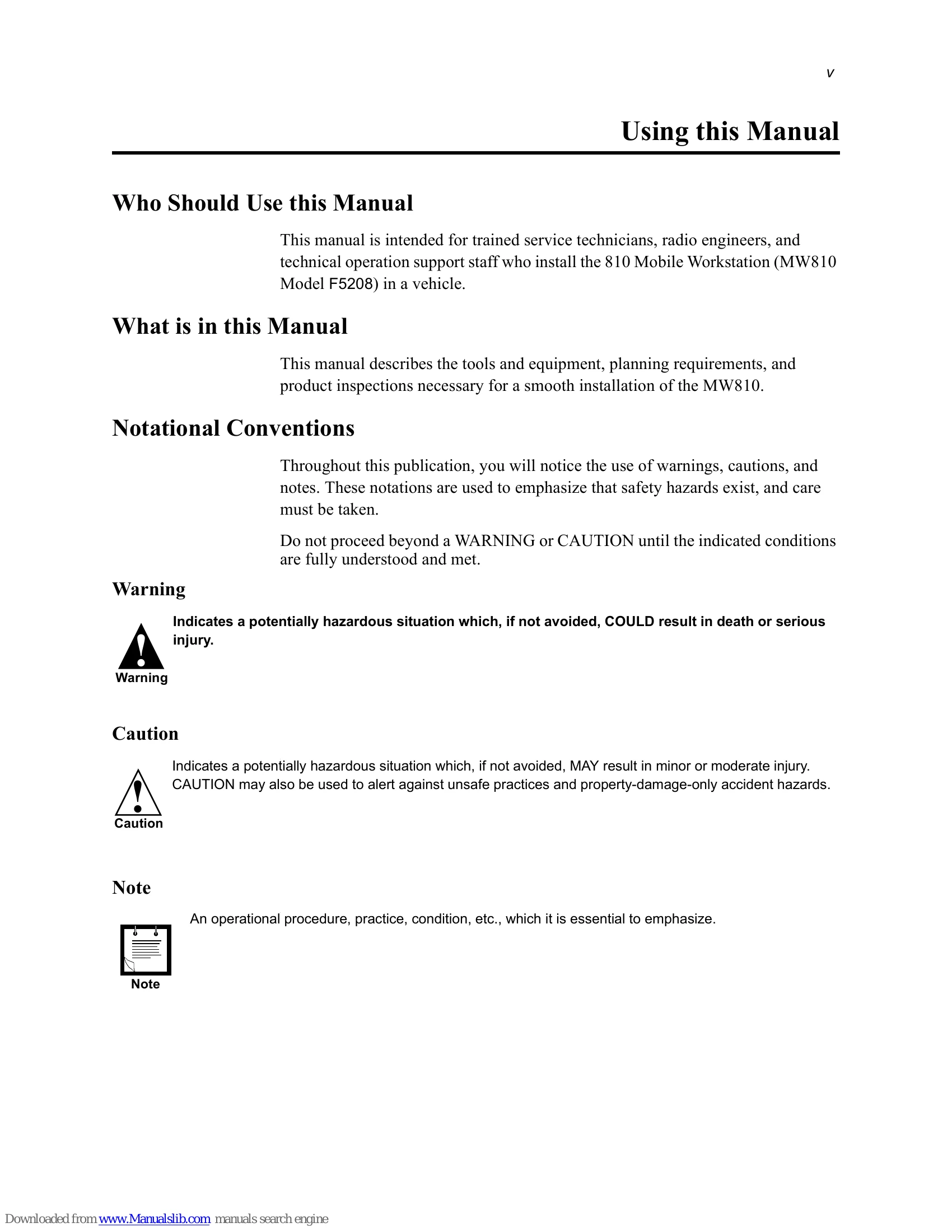 Installation Guide for MW810
