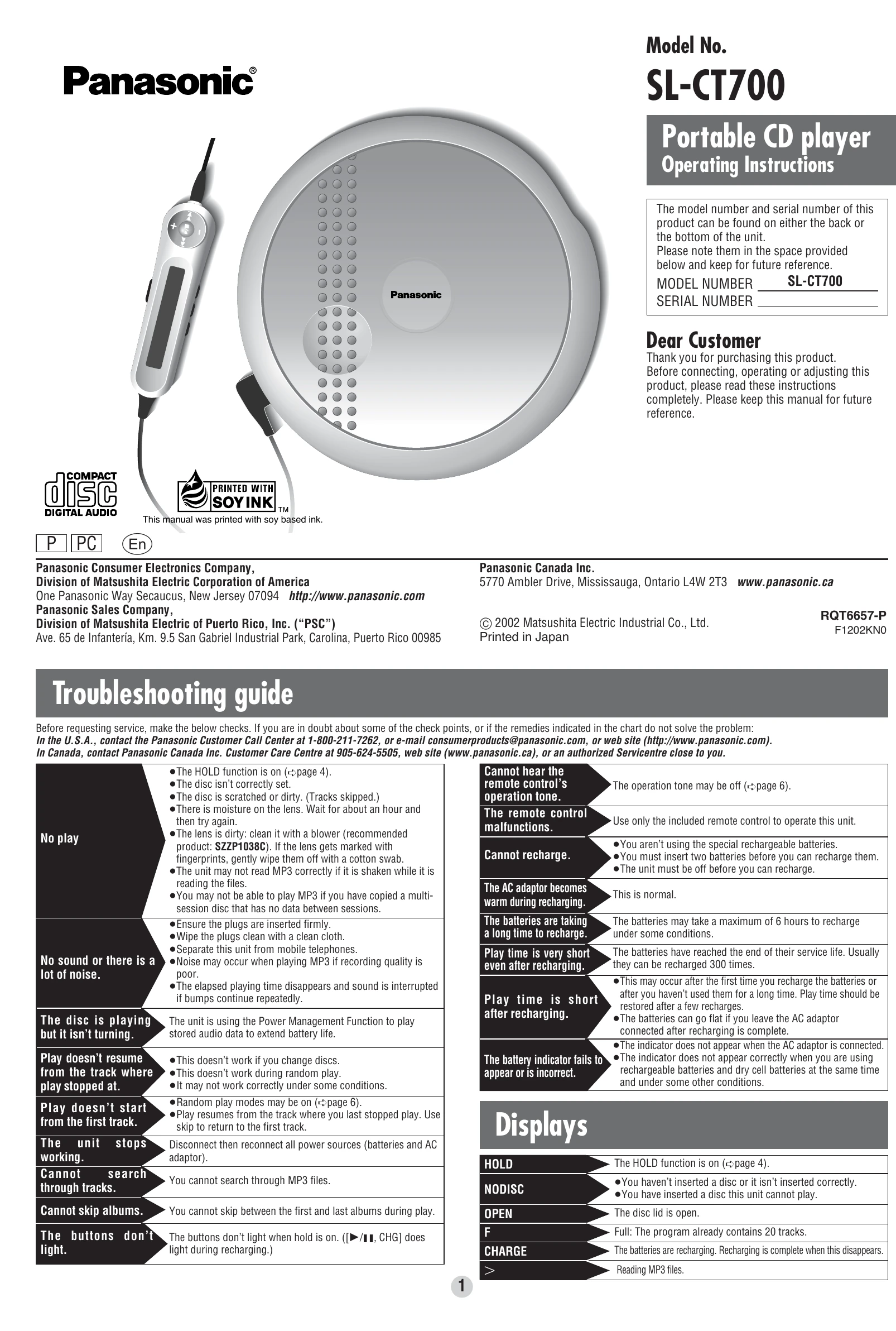 Manual for SL-CT700