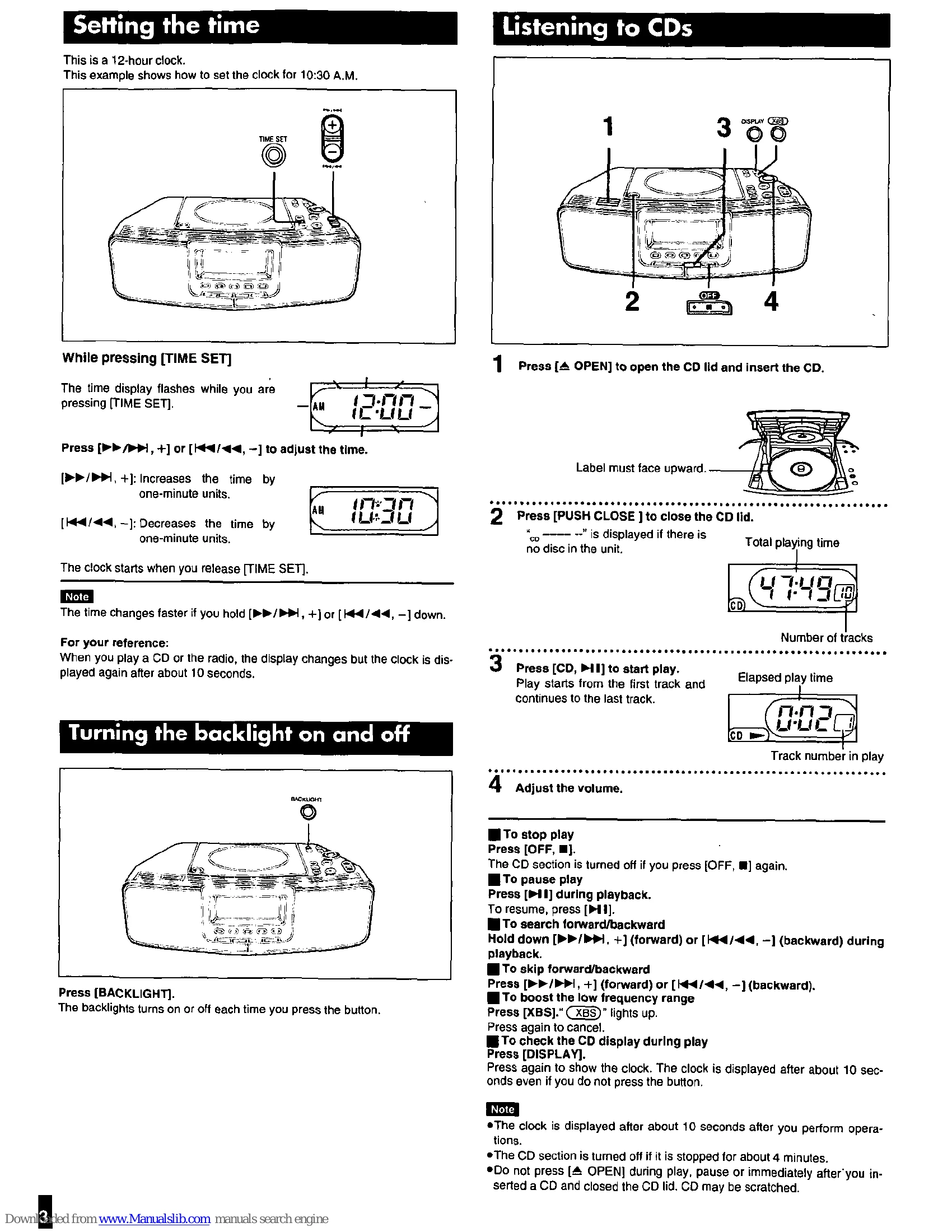 Manual for RC-CD500 / RC-CD450